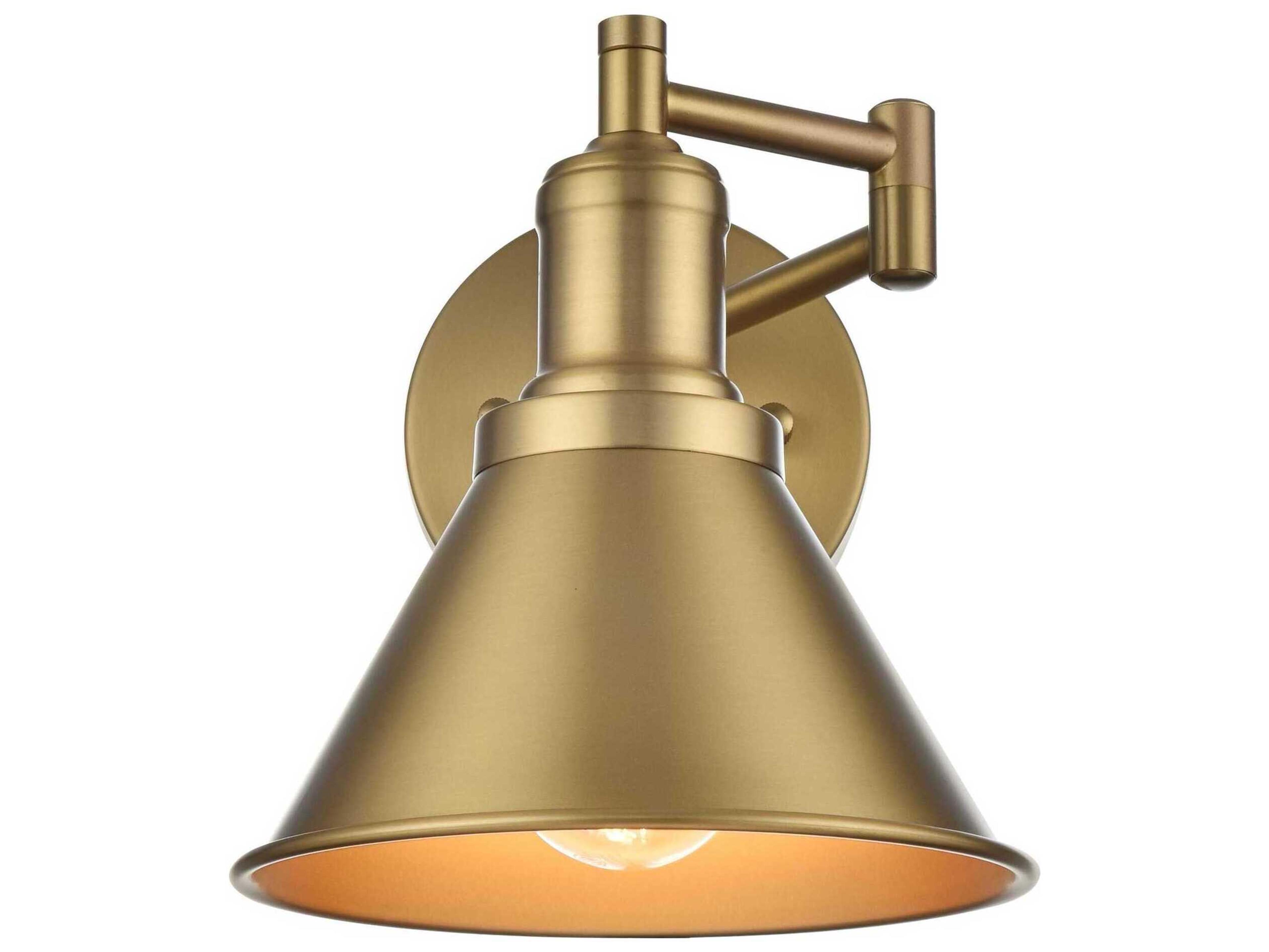 Elegant Lighting Varden 1-Light Satin Gold Swing Wall Sconce