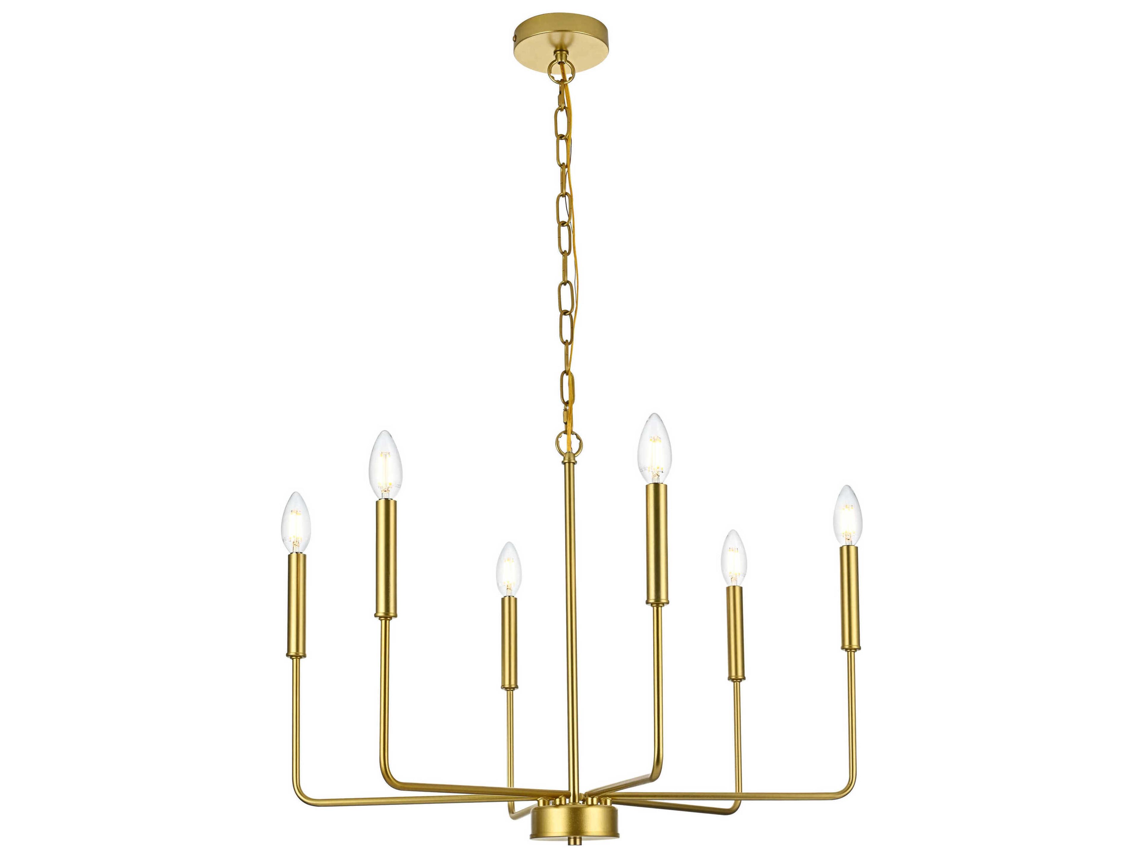 Willa 6-Light Brass Candelabra Chandelier