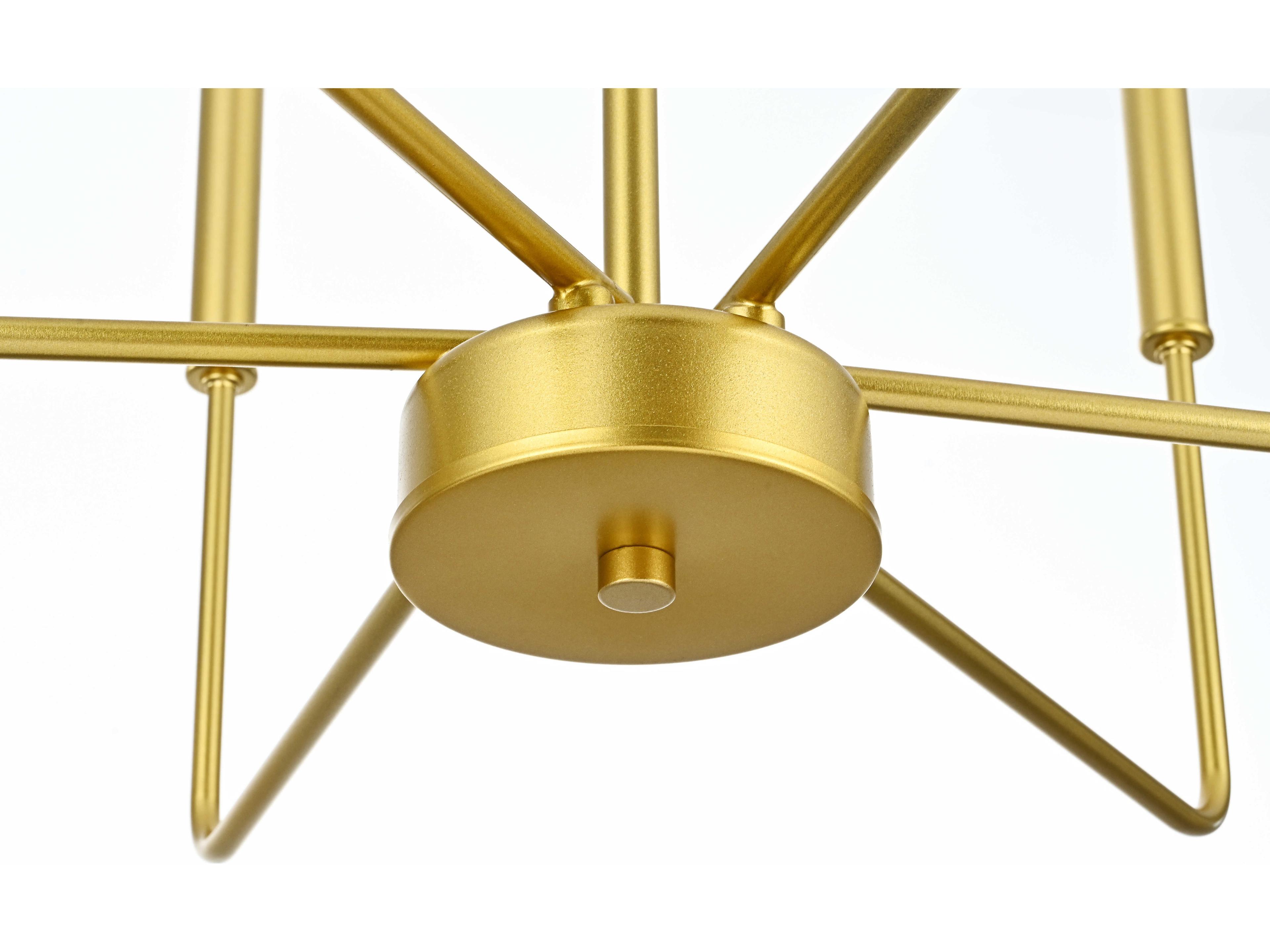 Elegant Lighting Willa 6-Light Brass Candelabra Chandelier