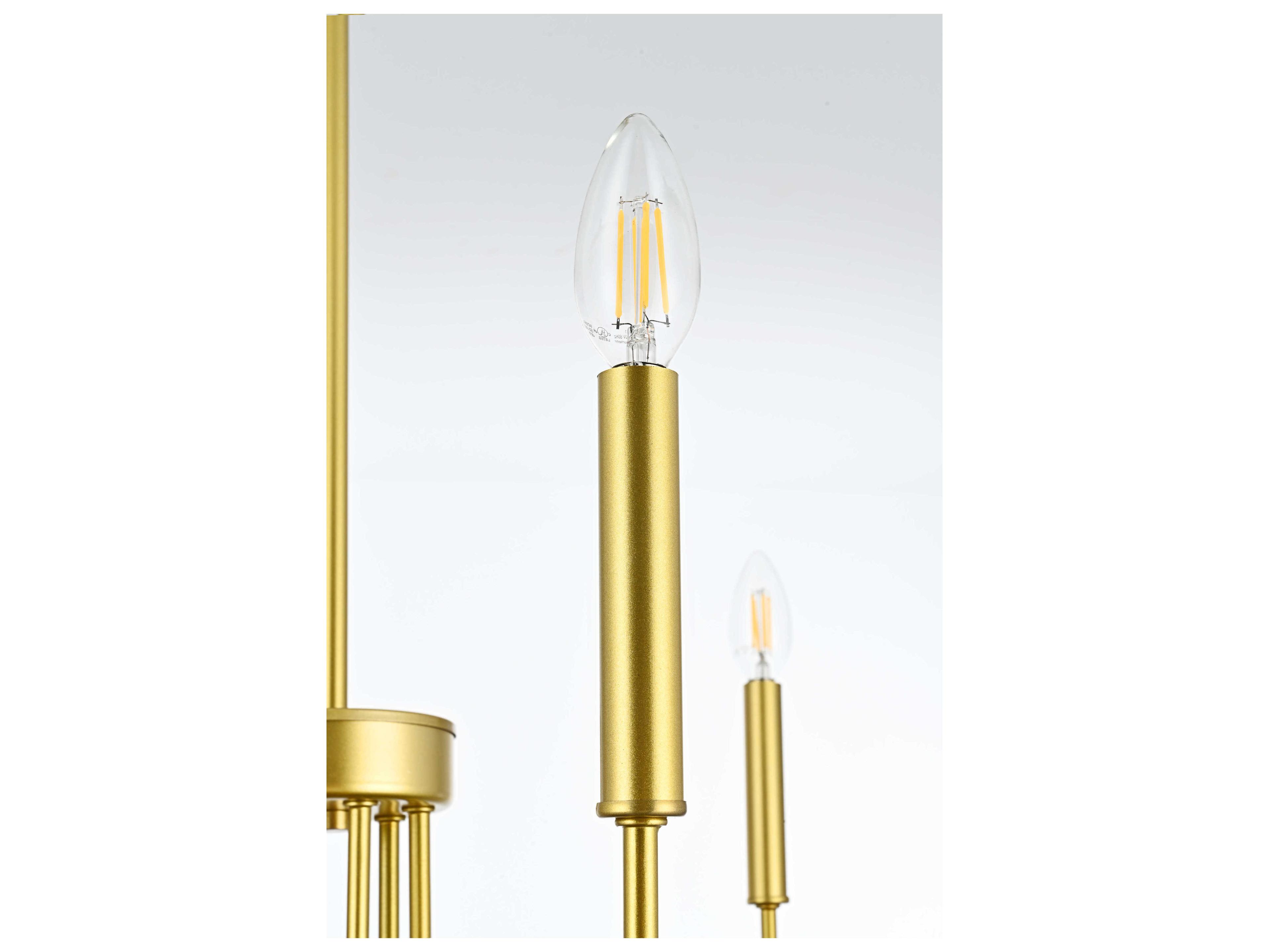 Elegant Lighting Willa 6-Light Brass Candelabra Chandelier