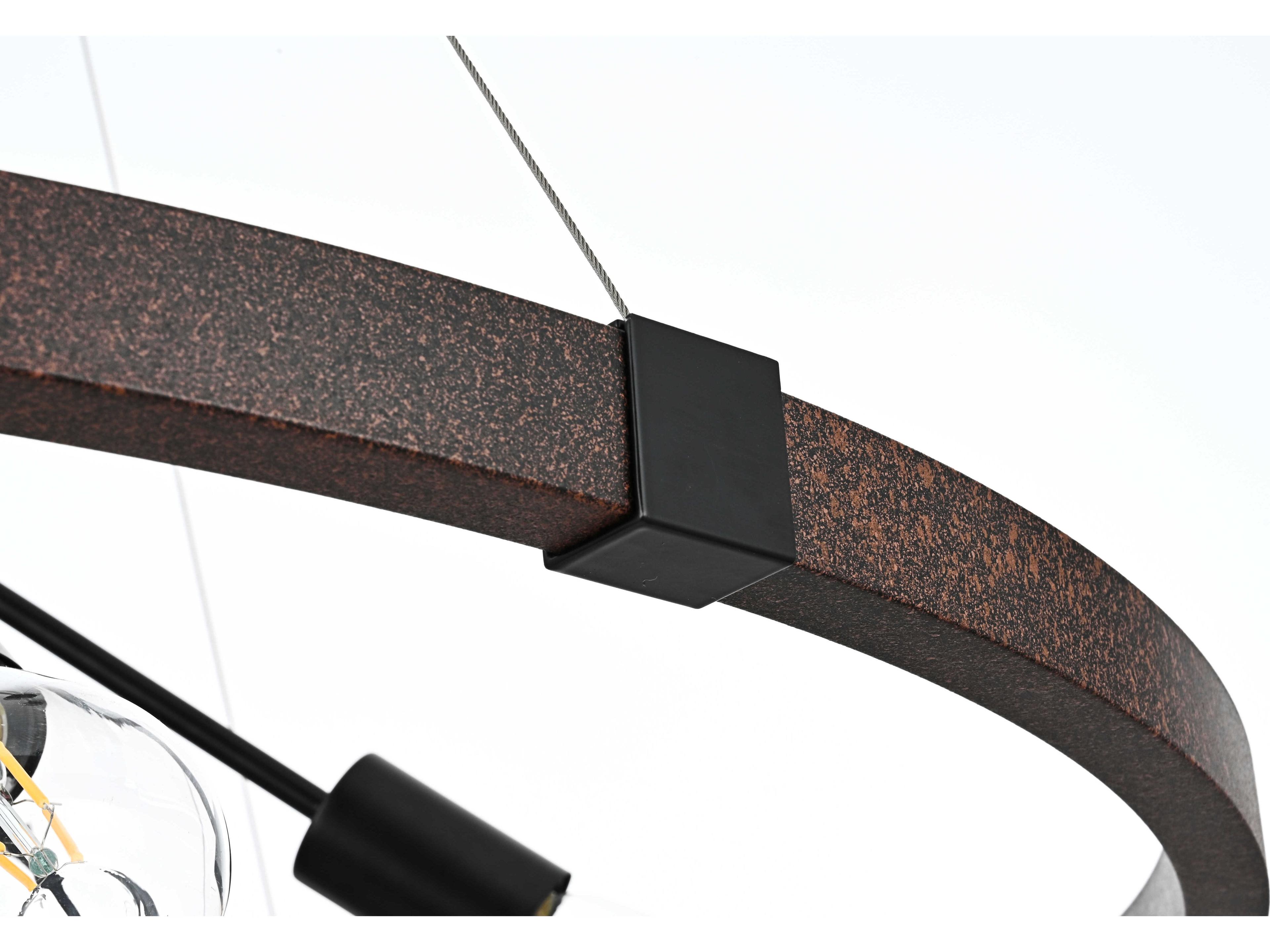 Elegant Lighting Thora 6-Light Weathered Black Round Pendant