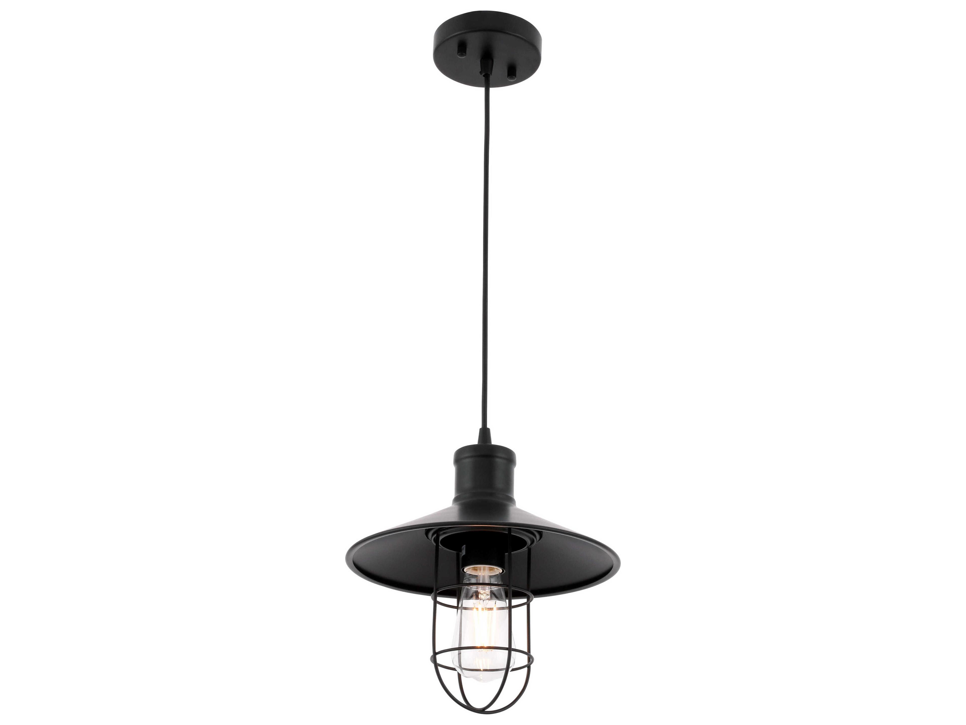Elegant Lighting 1-Light Black Mini Pendant