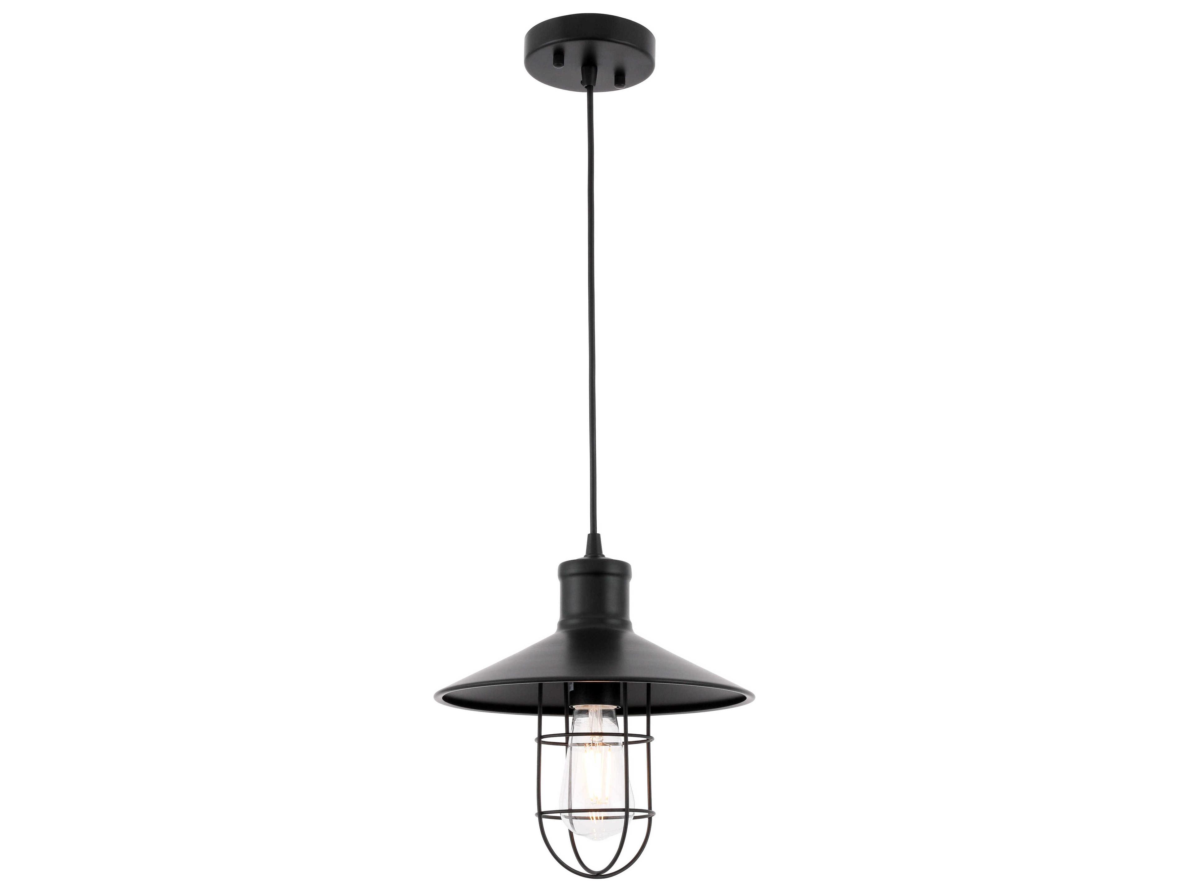 Elegant Lighting 1-Light Black Mini Pendant