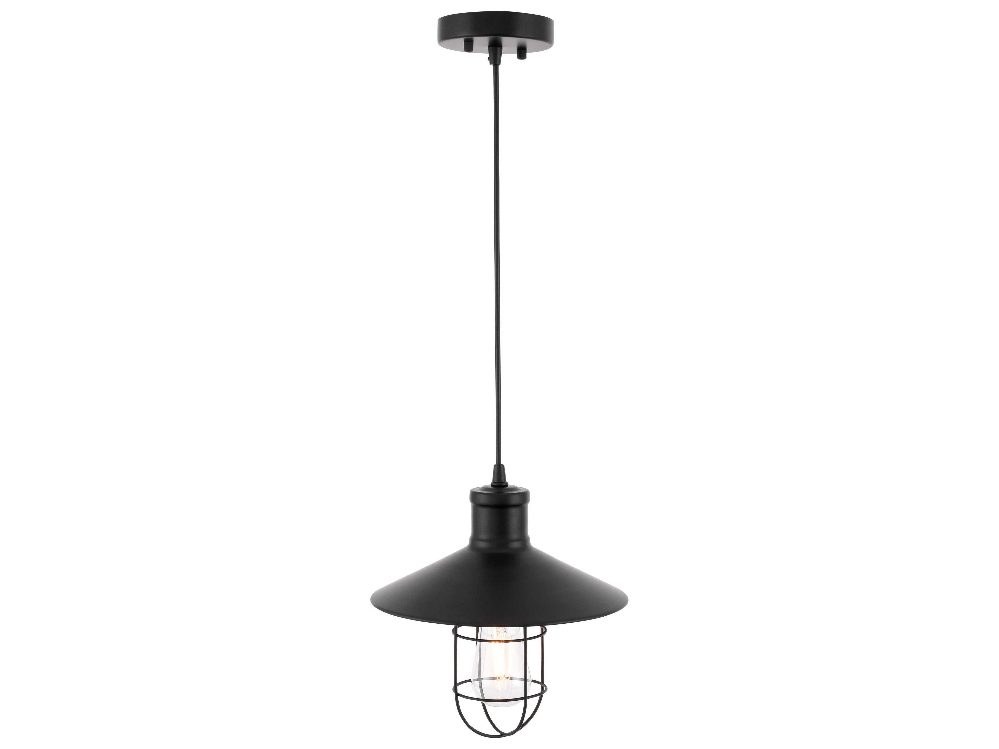 Elegant Lighting 1-Light Black Mini Pendant