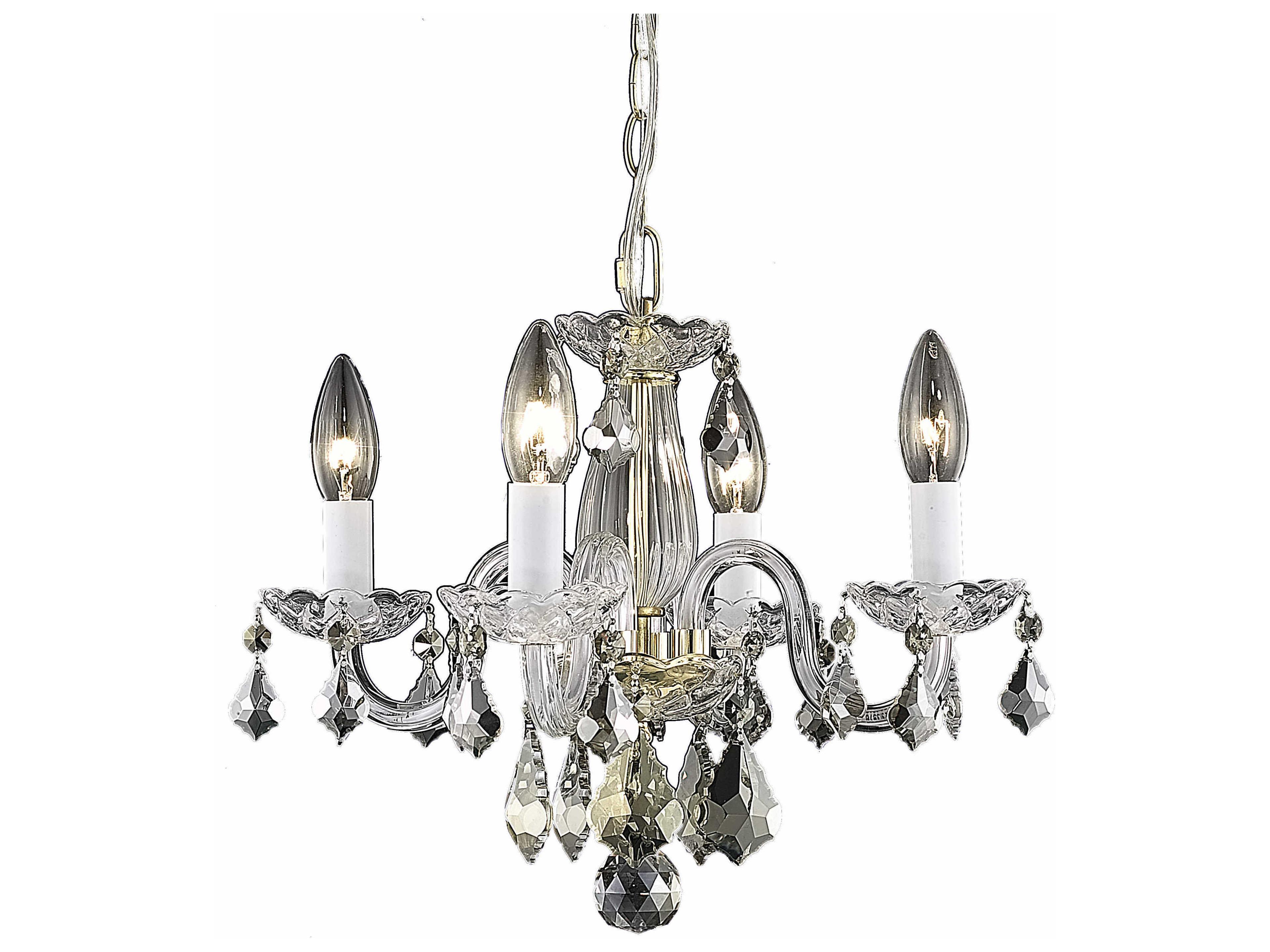 Elegant Lighting Azalea 4-Light Chrome Crystal Glass Chandelier