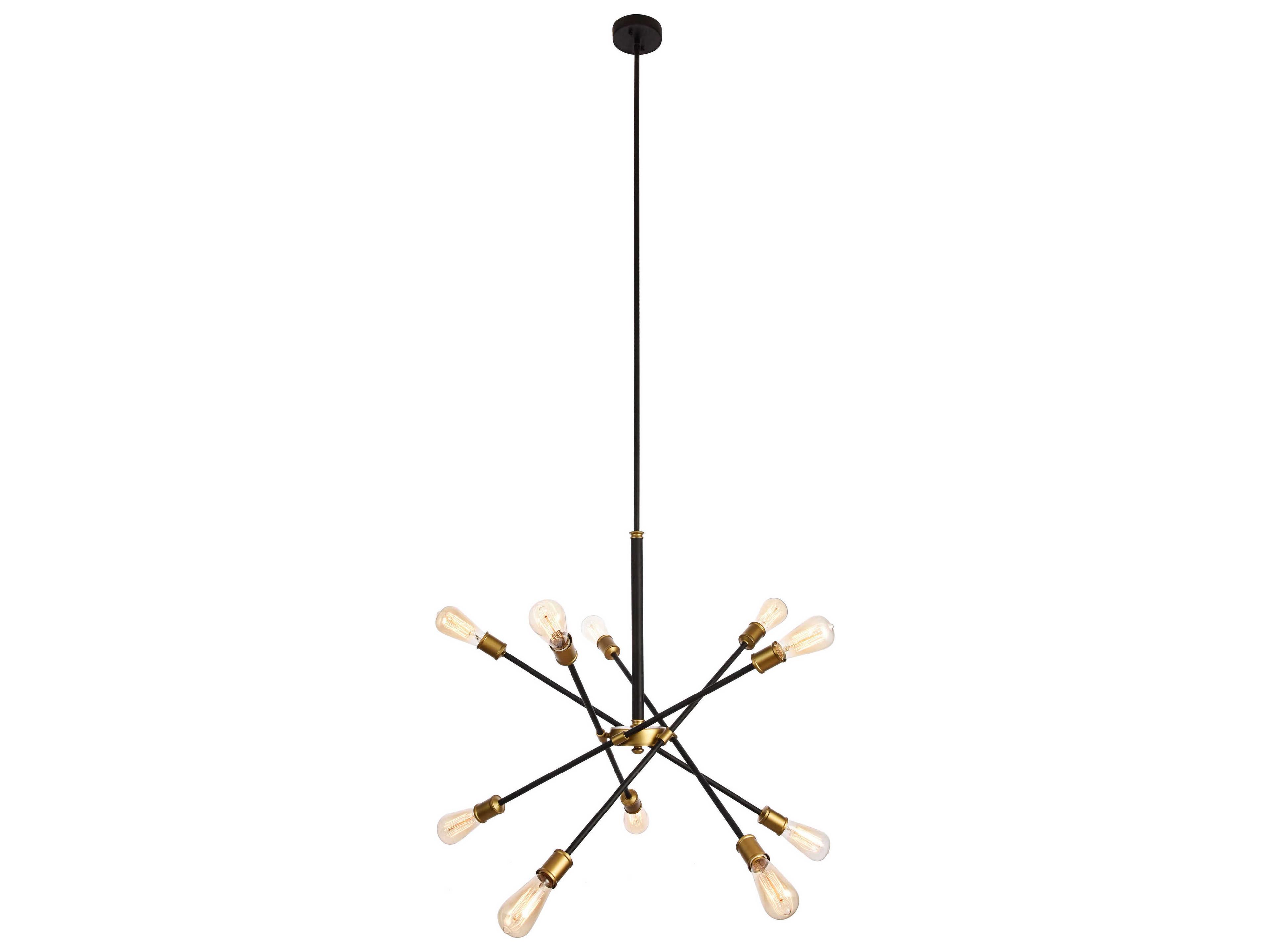 Axel 10-Light Black Brass Sputnik Pendant