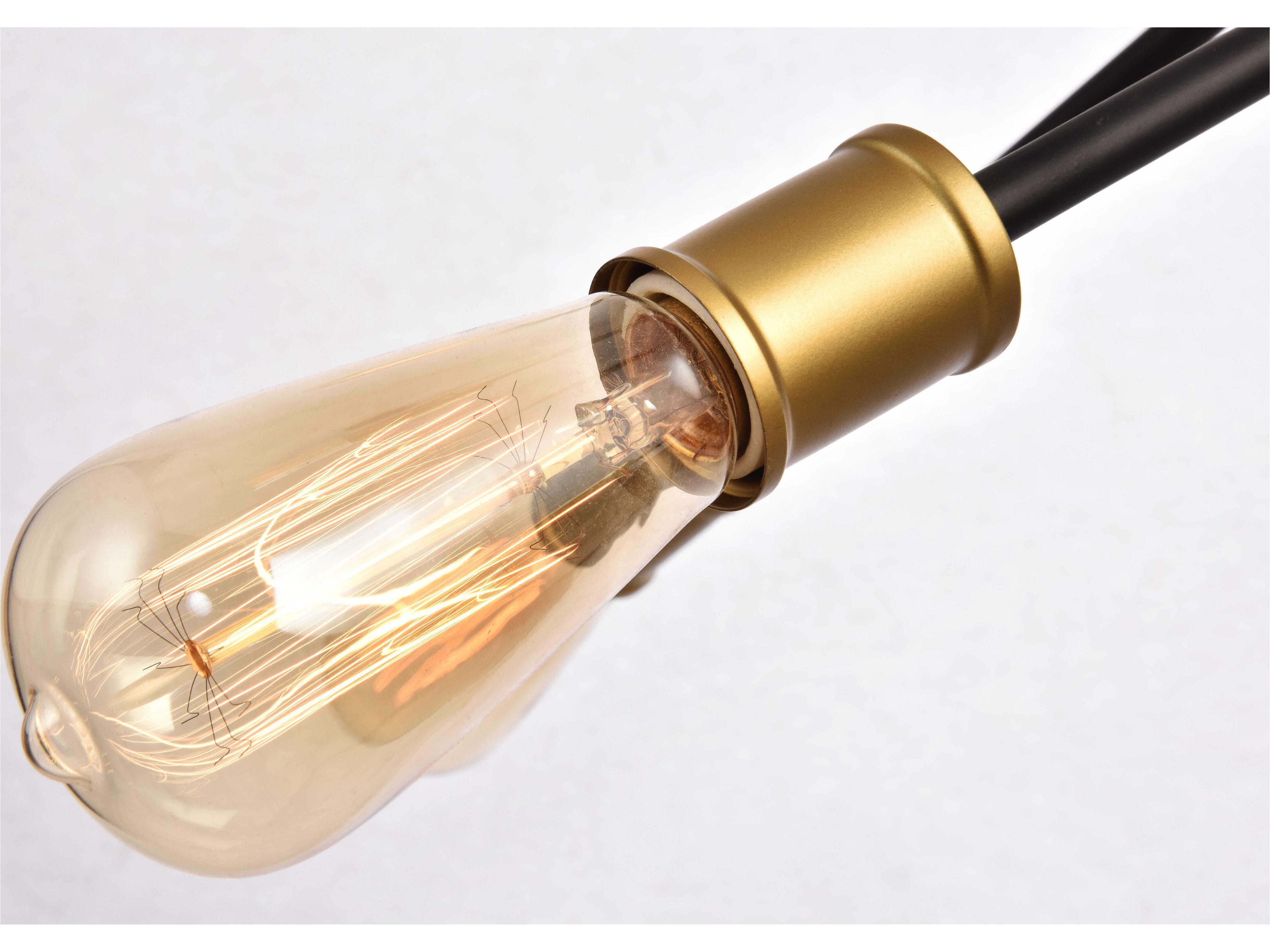 Elegant Lighting Axel 10-Light Black Brass Sputnik Pendant