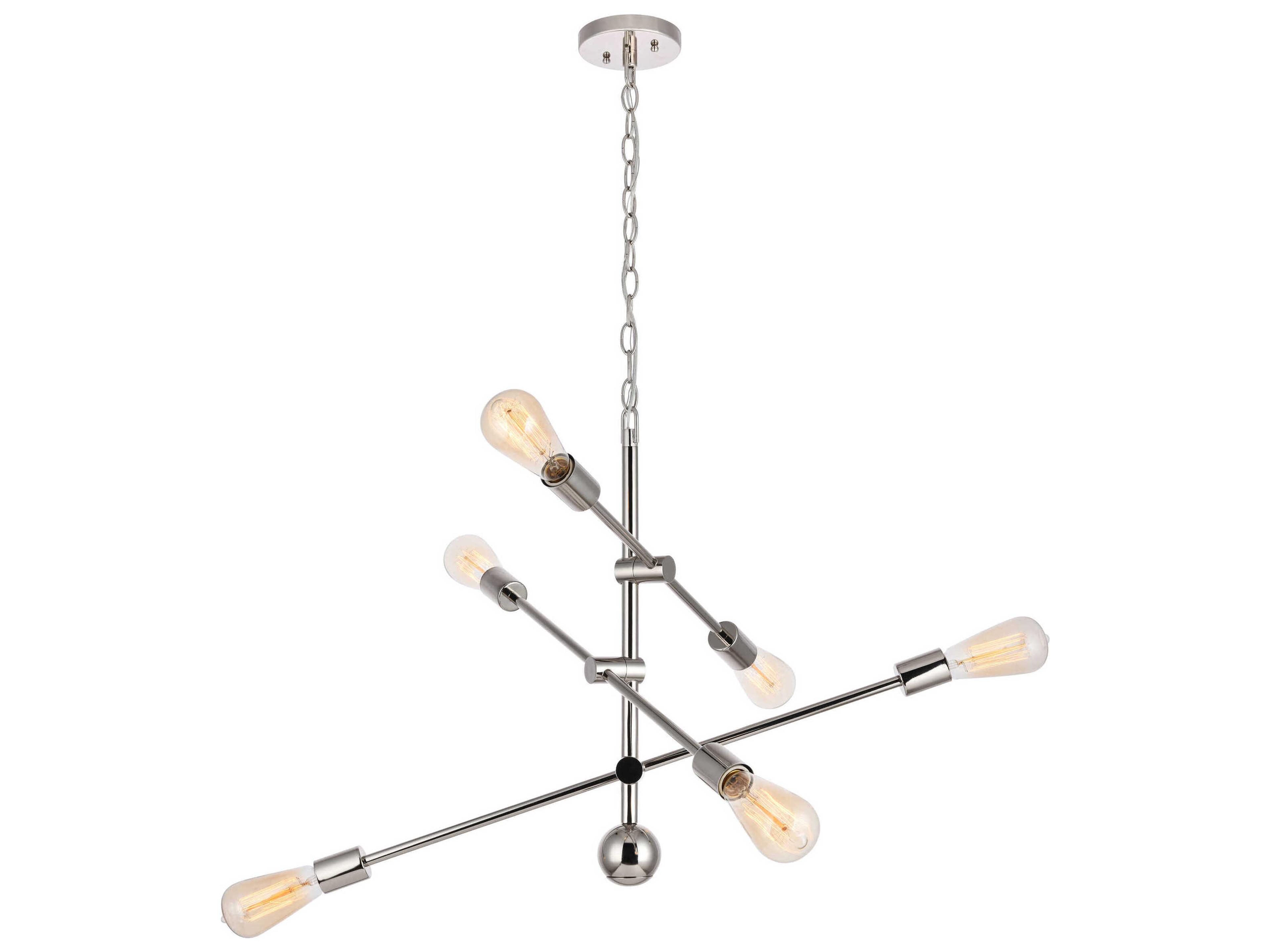 Elegant Lighting Axel 6-Light Polished Nickel Sputnik Pendant