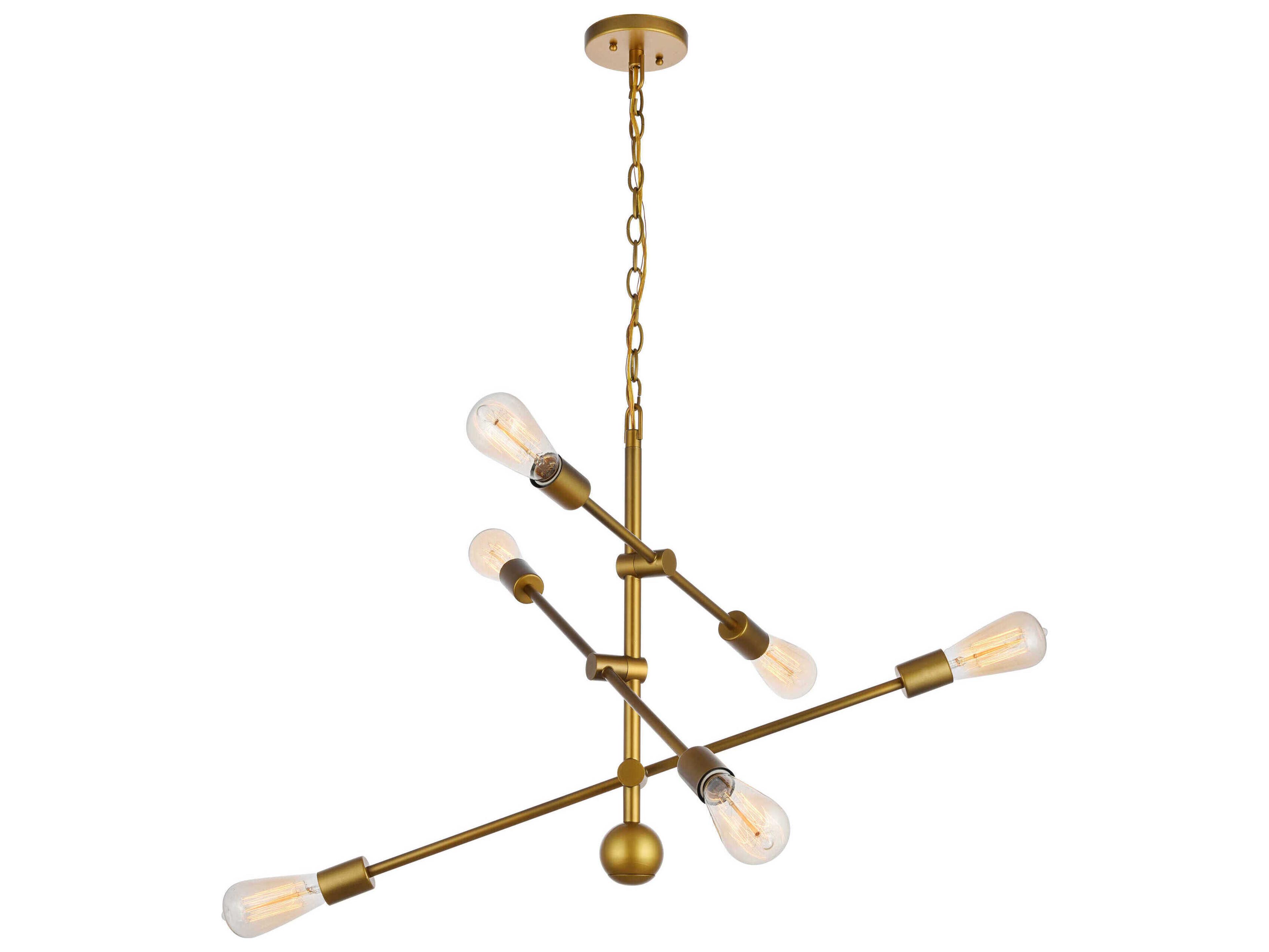 Elegant Lighting Axel 6-Light Brass Sputnik Pendant