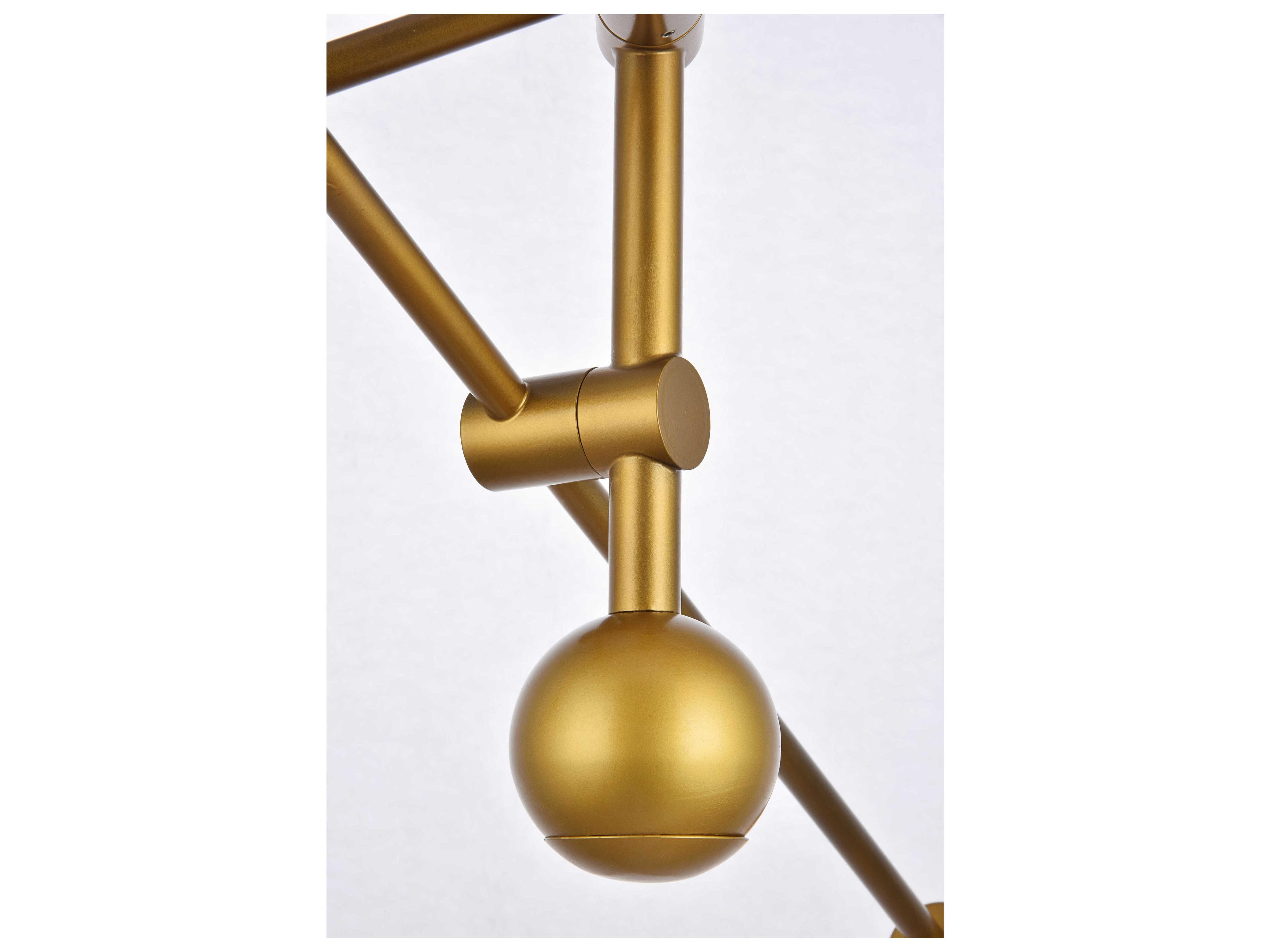 Elegant Lighting Axel 6-Light Brass Sputnik Pendant