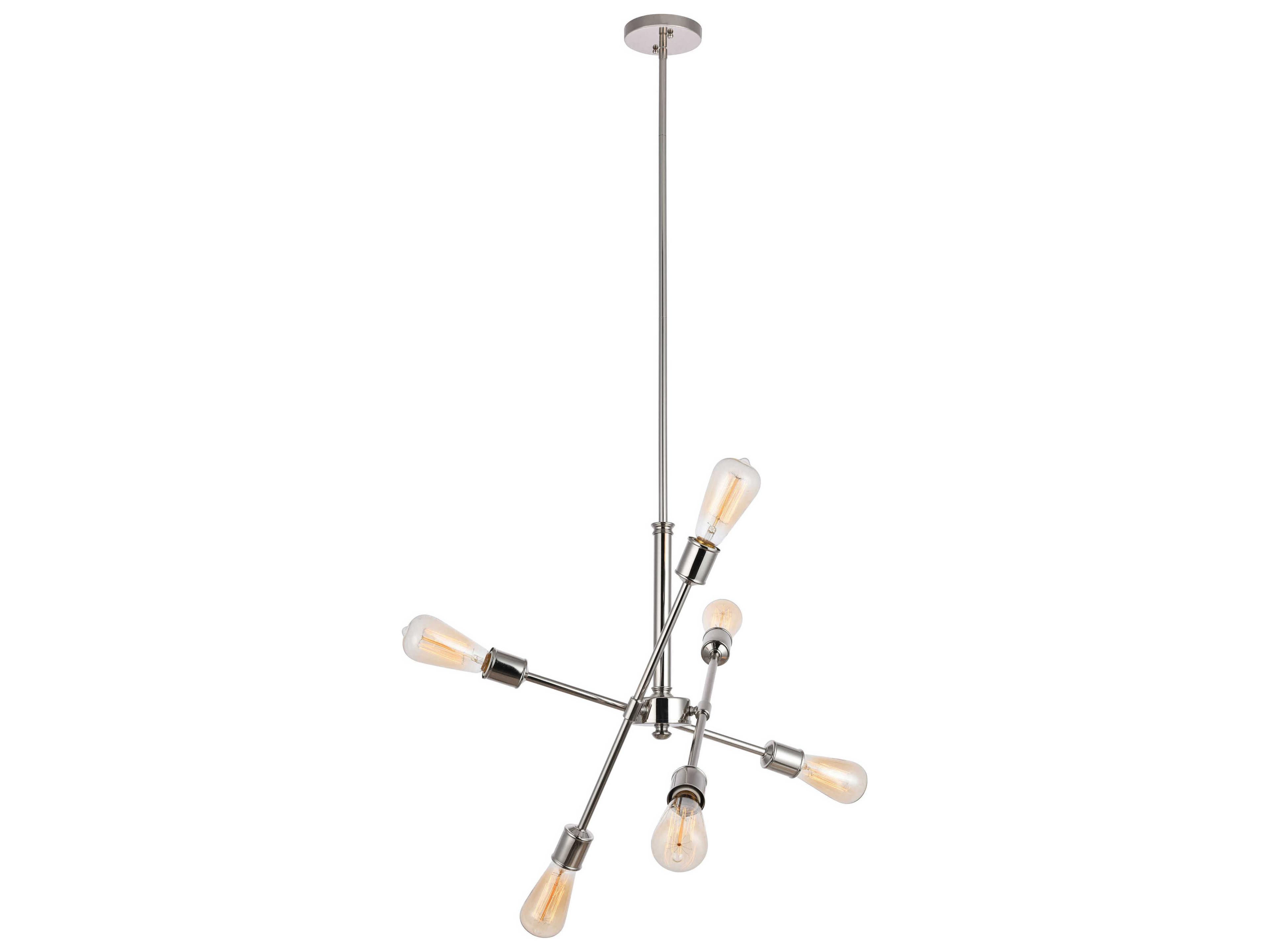 Elegant Lighting Axel 6-Light Polished Nickel Sputnik Pendant