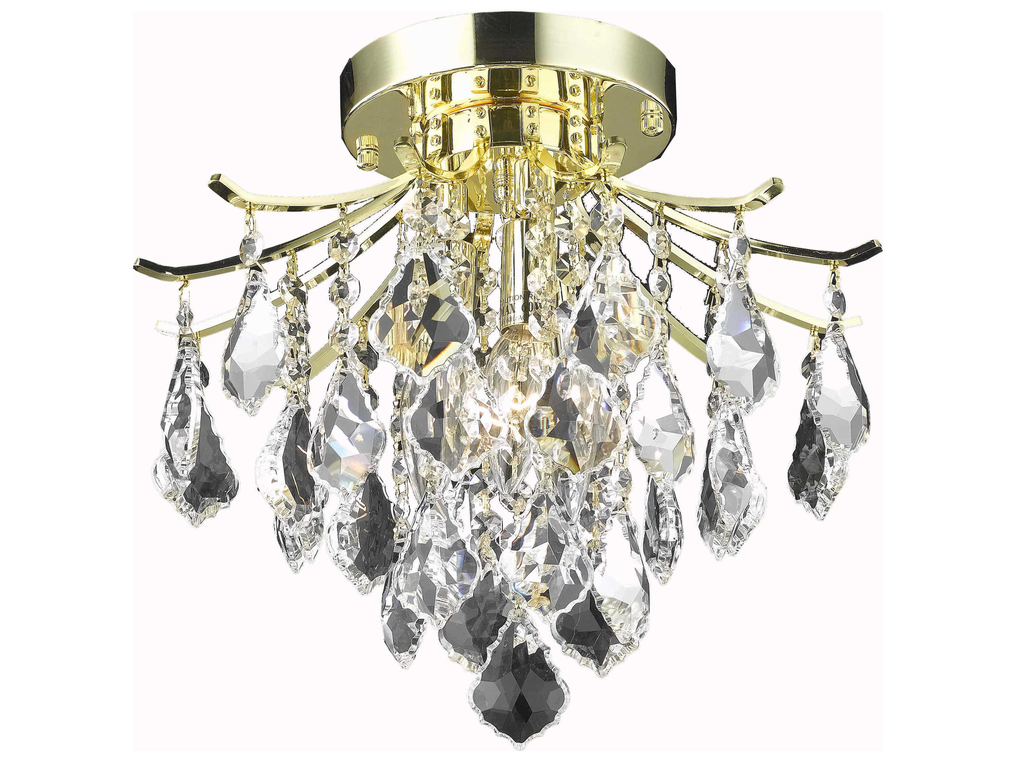 Elegant Lighting Amelia 3-Light Chrome Crystal Flush Mount