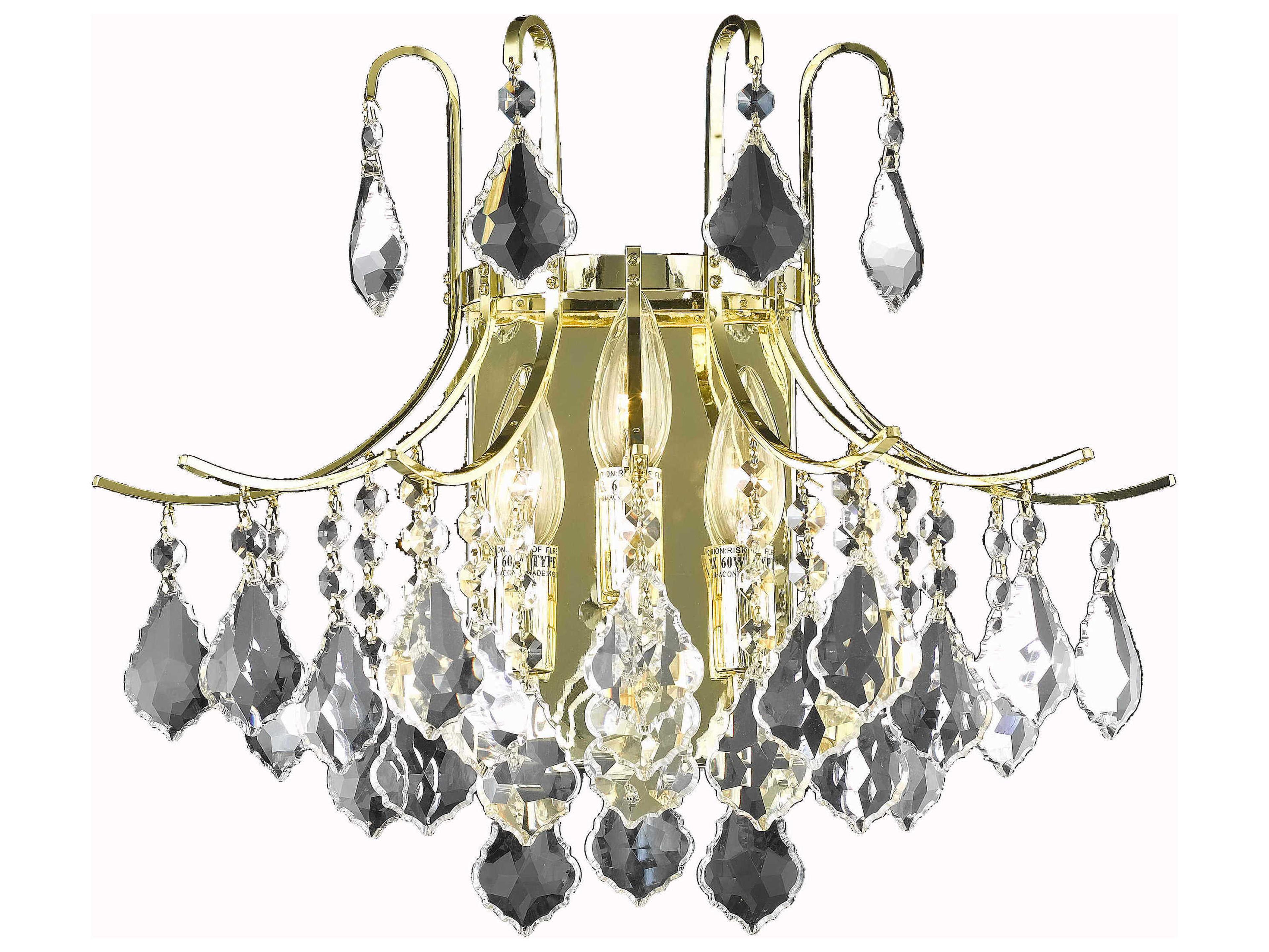 Elegant Lighting Amelia 3-Light Chrome Crystal Wall Sconce