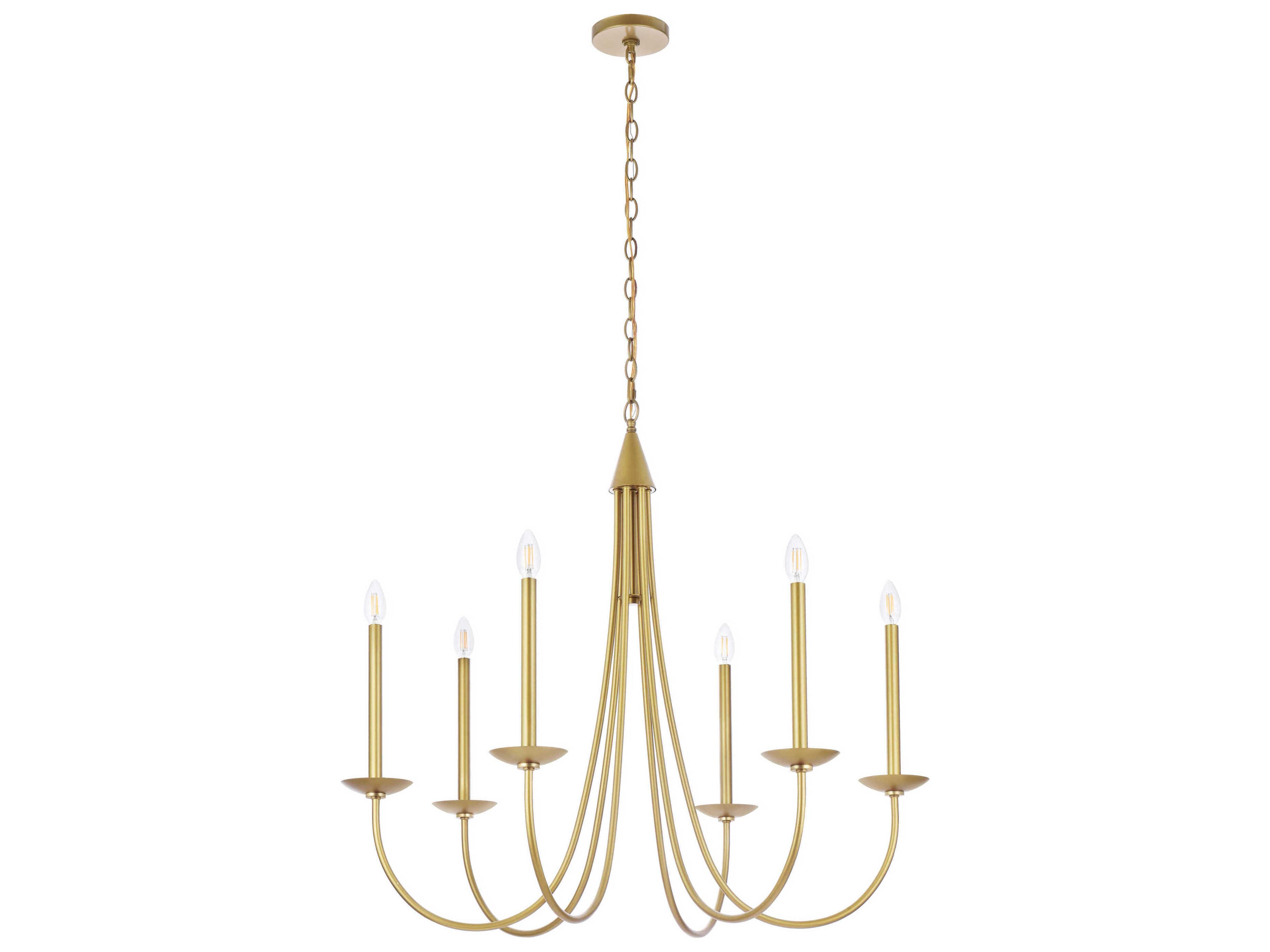 Elegant Lighting Cohen 6-Light Brass Chandelier