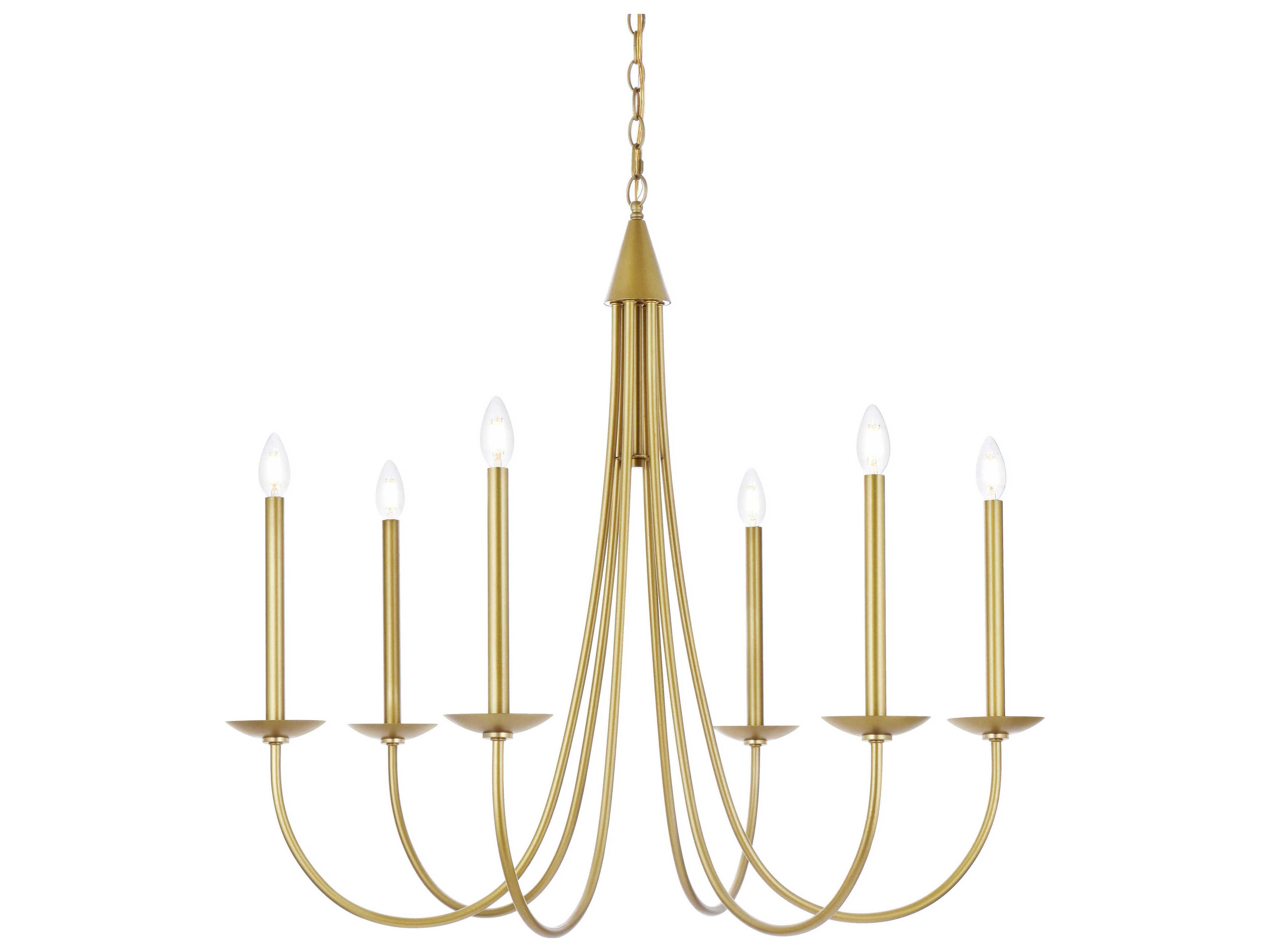 Elegant Lighting Cohen 6-Light Brass Chandelier