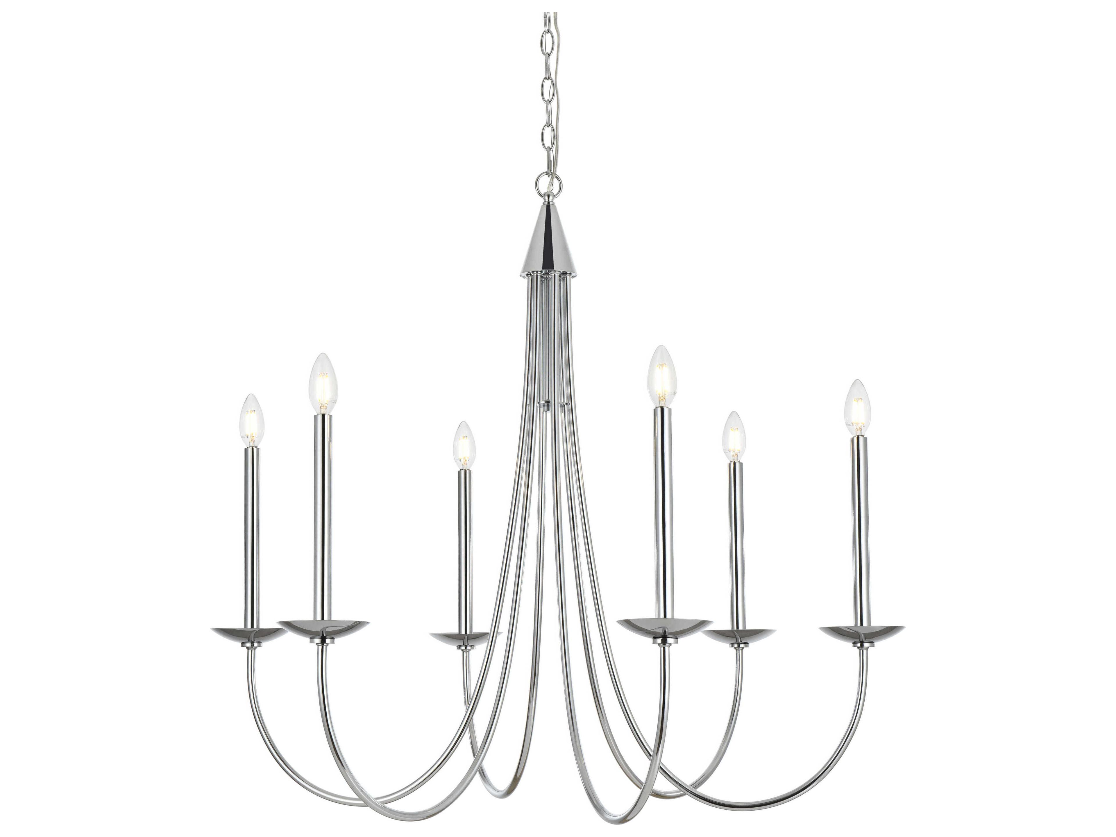 Elegant Lighting Cohen 6-Light Chrome Chandelier