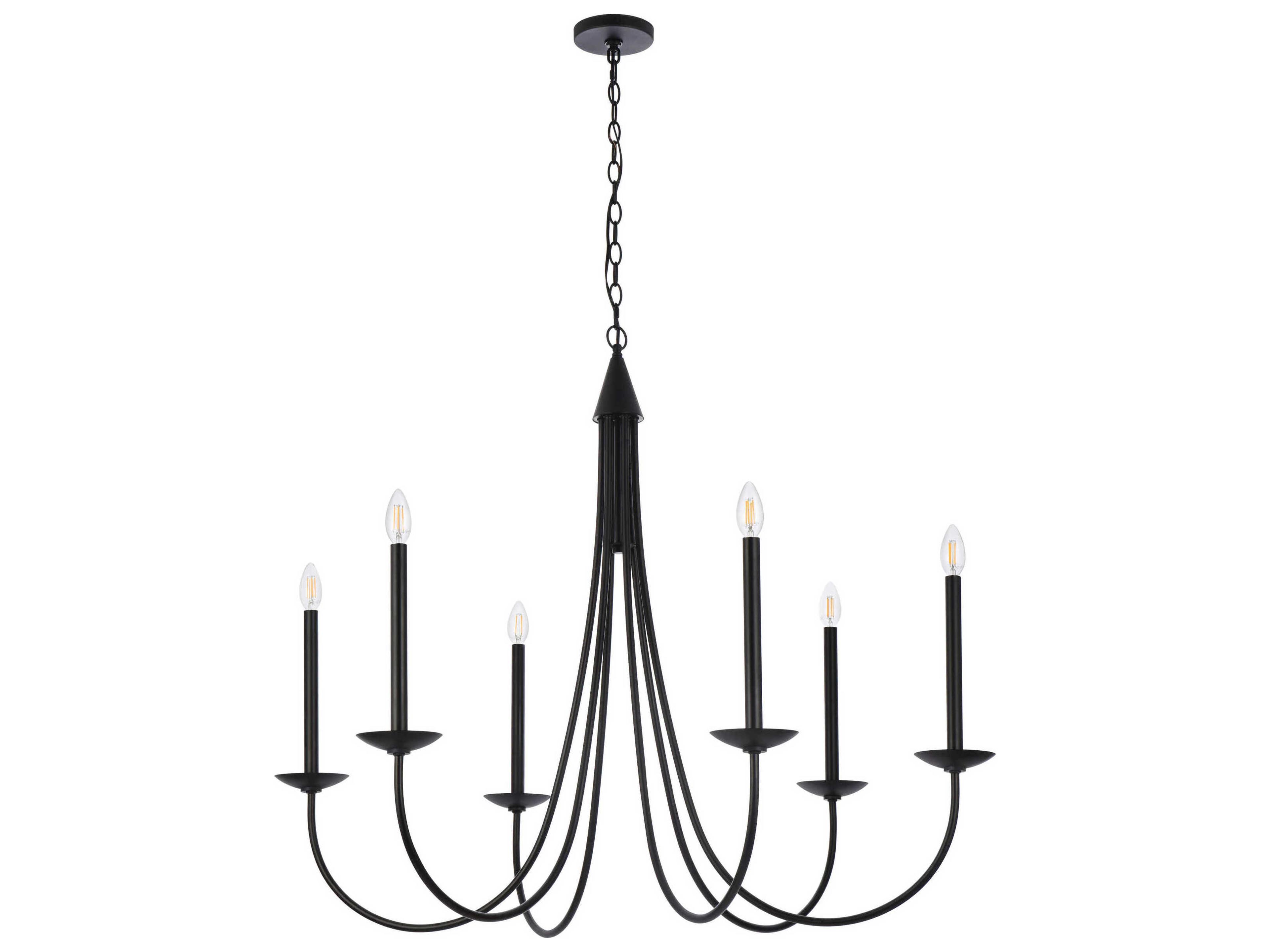 Elegant Lighting Cohen 6-Light Black Chandelier