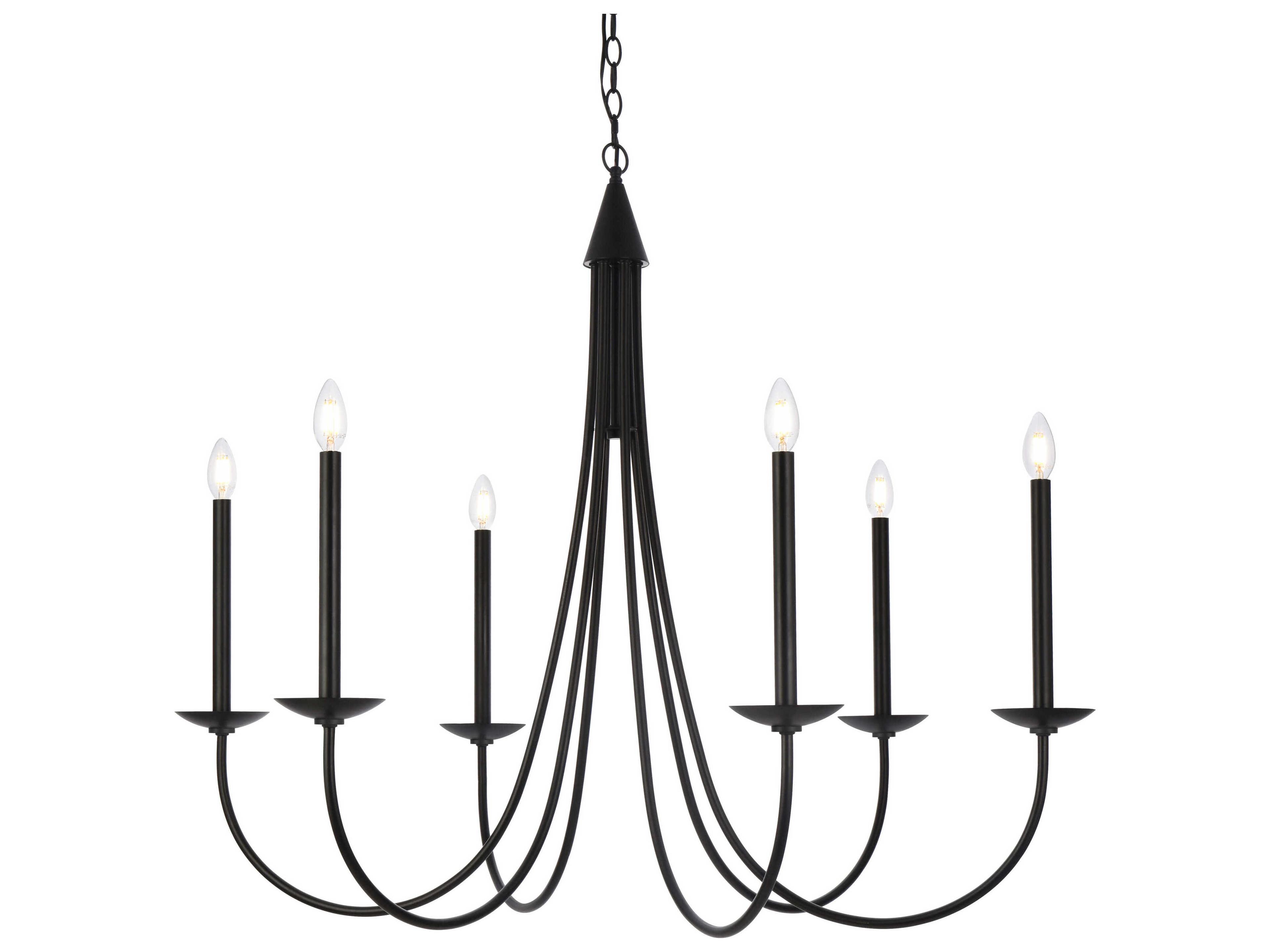 Elegant Lighting Cohen 6-Light Black Chandelier