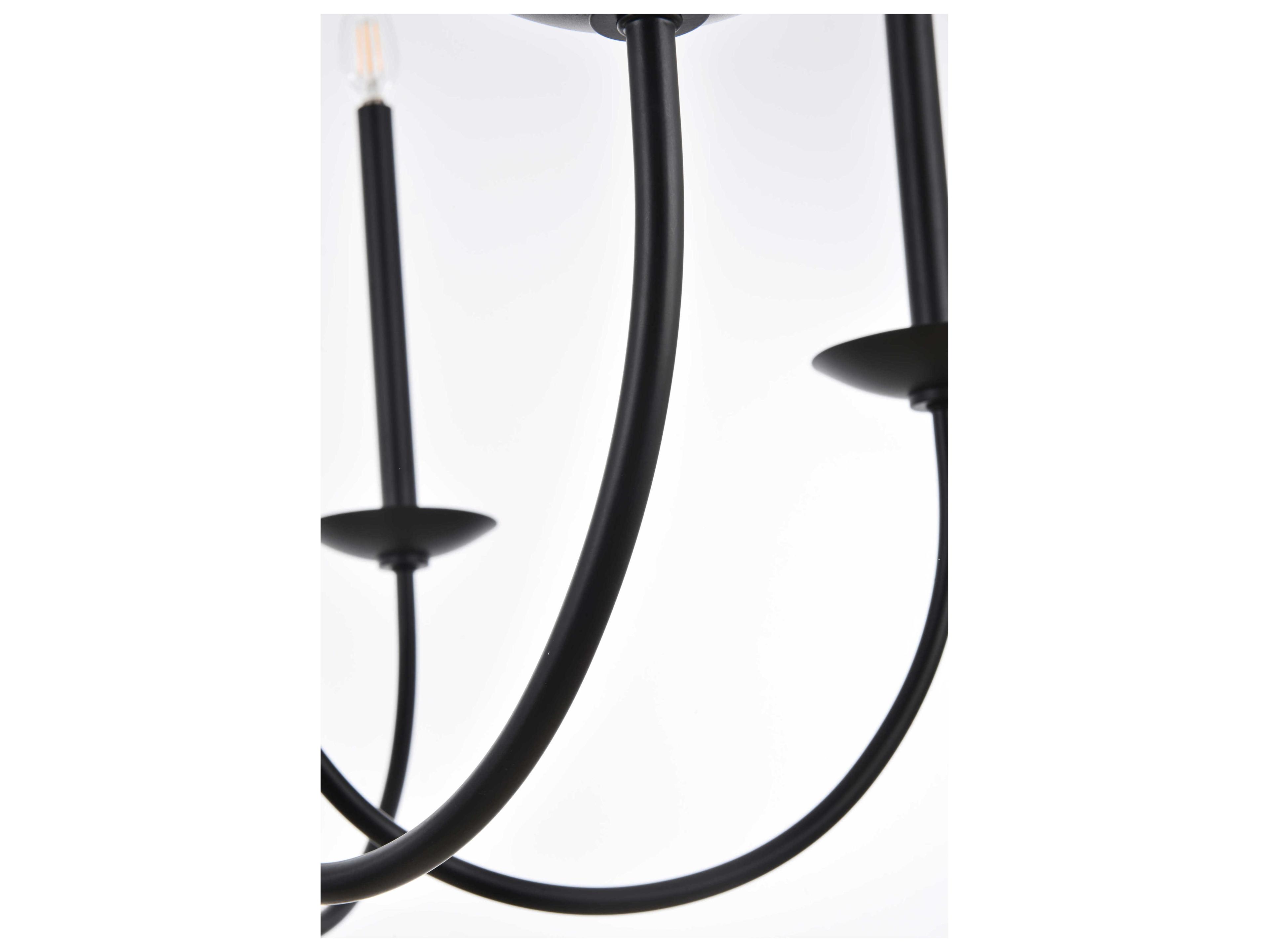 Elegant Lighting Cohen 6-Light Black Chandelier