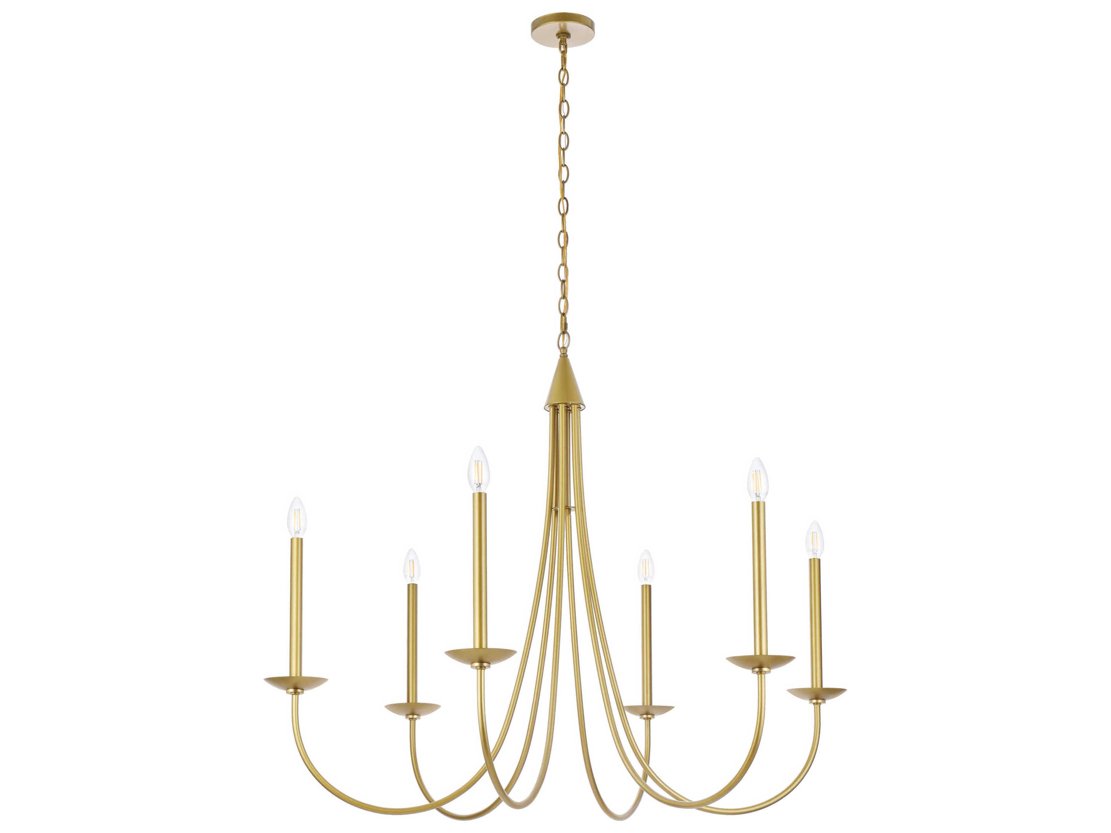 Elegant Lighting Cohen 6-Light Brass Chandelier