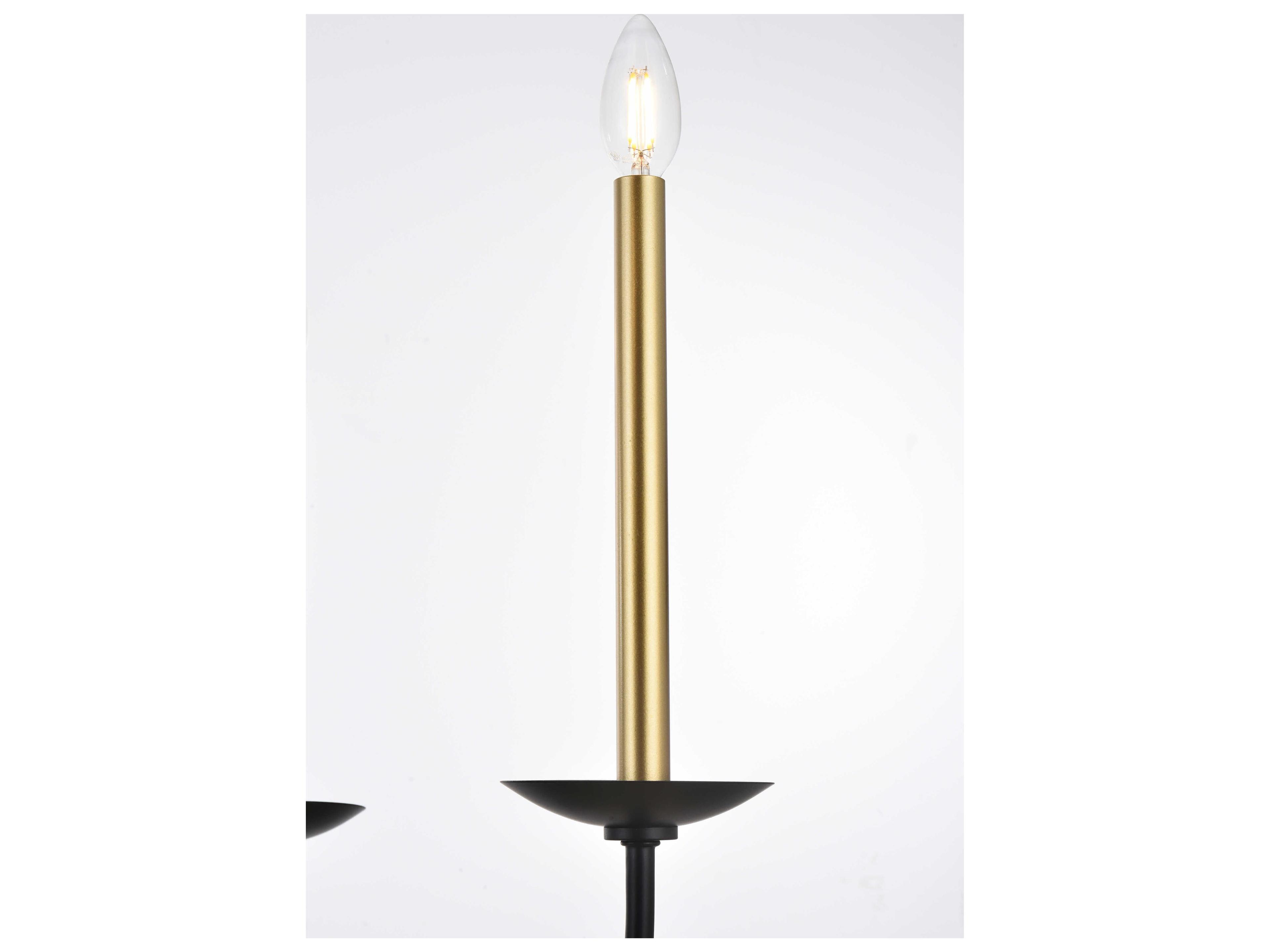 Elegant Lighting Cohen 6-Light Black And Brass Chandelier