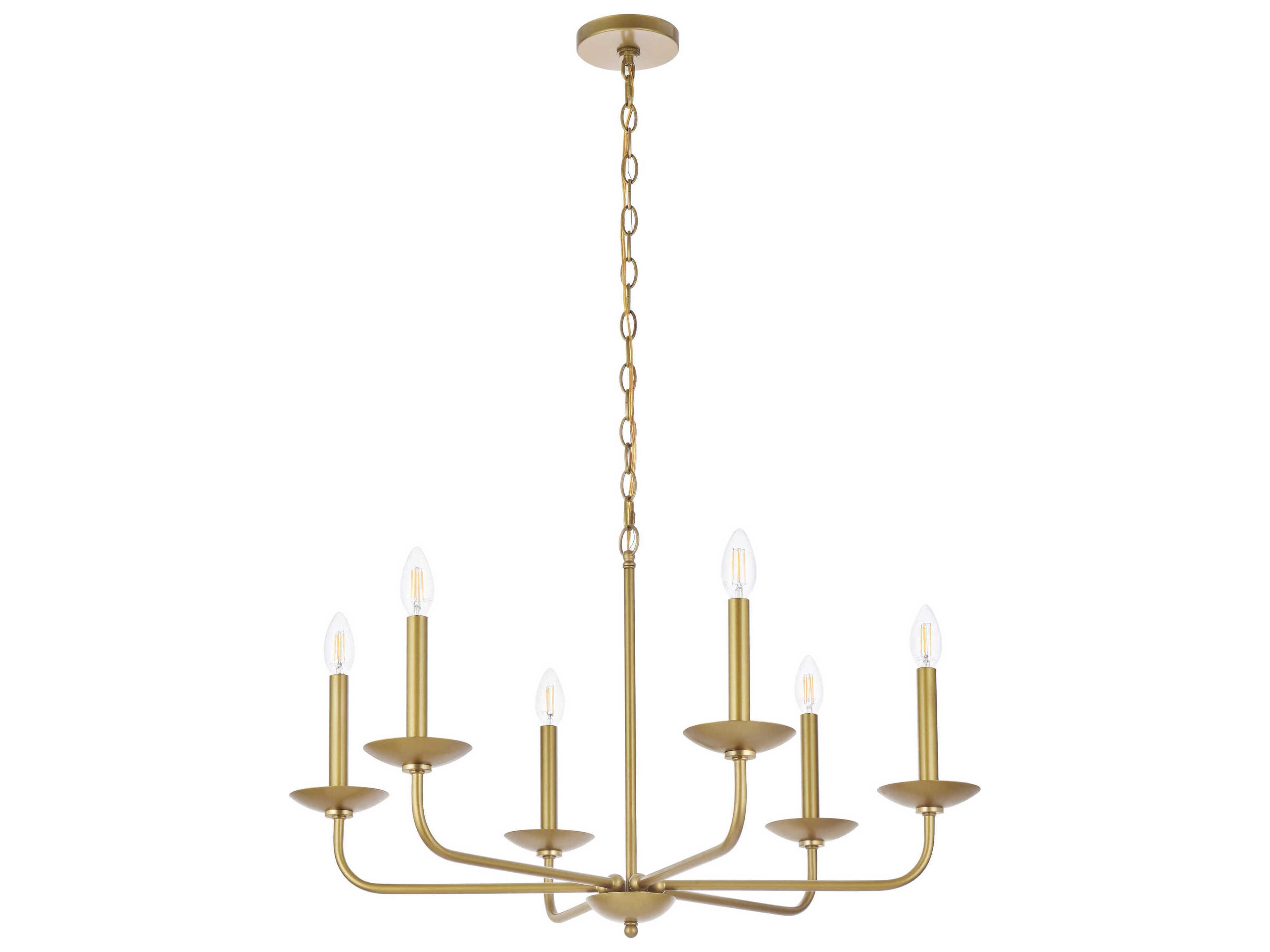 Elegant Lighting Cohen 6-Light Brass Chandelier