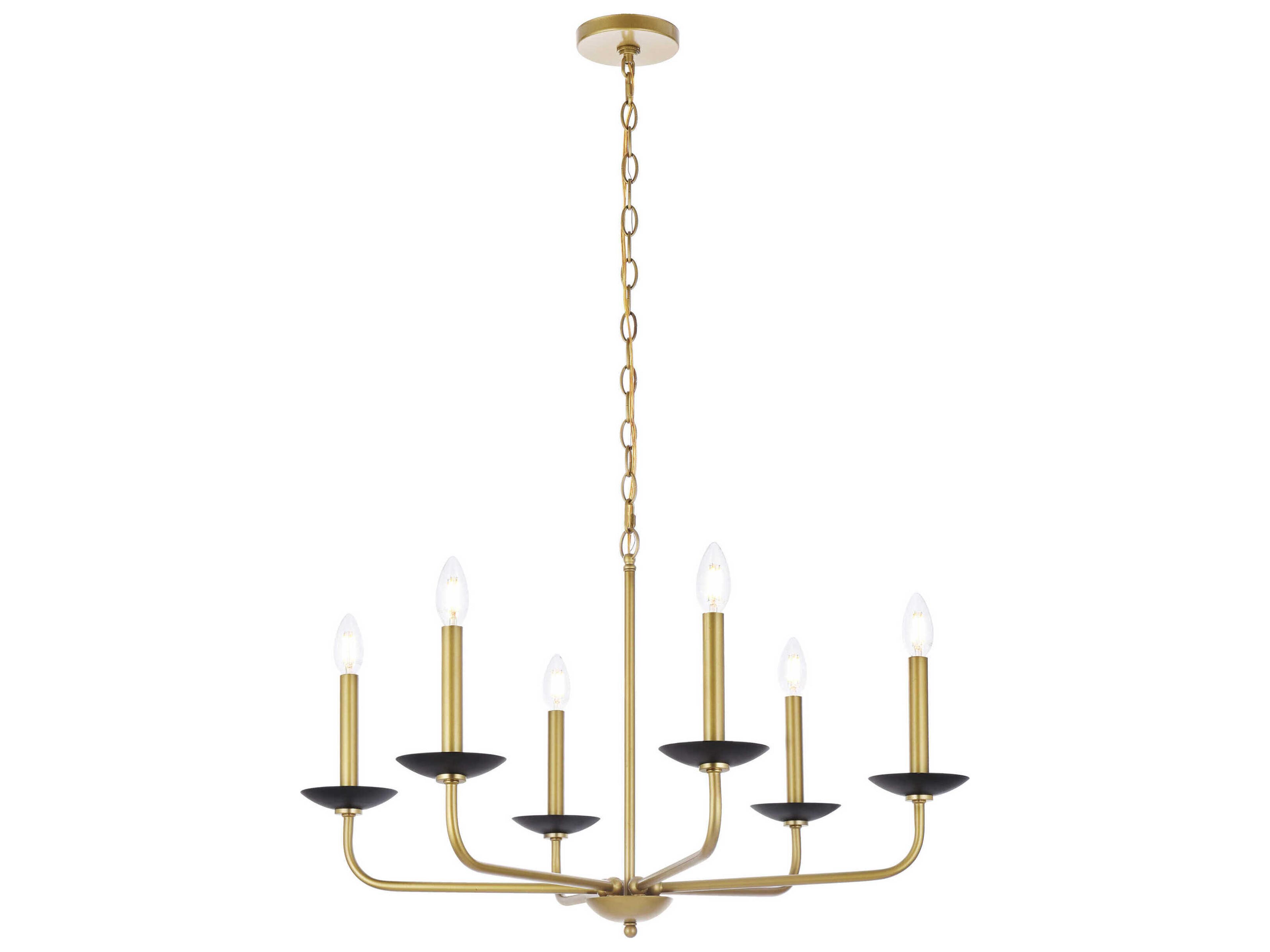 Cohen 6-Light Black And Brass Chandelier