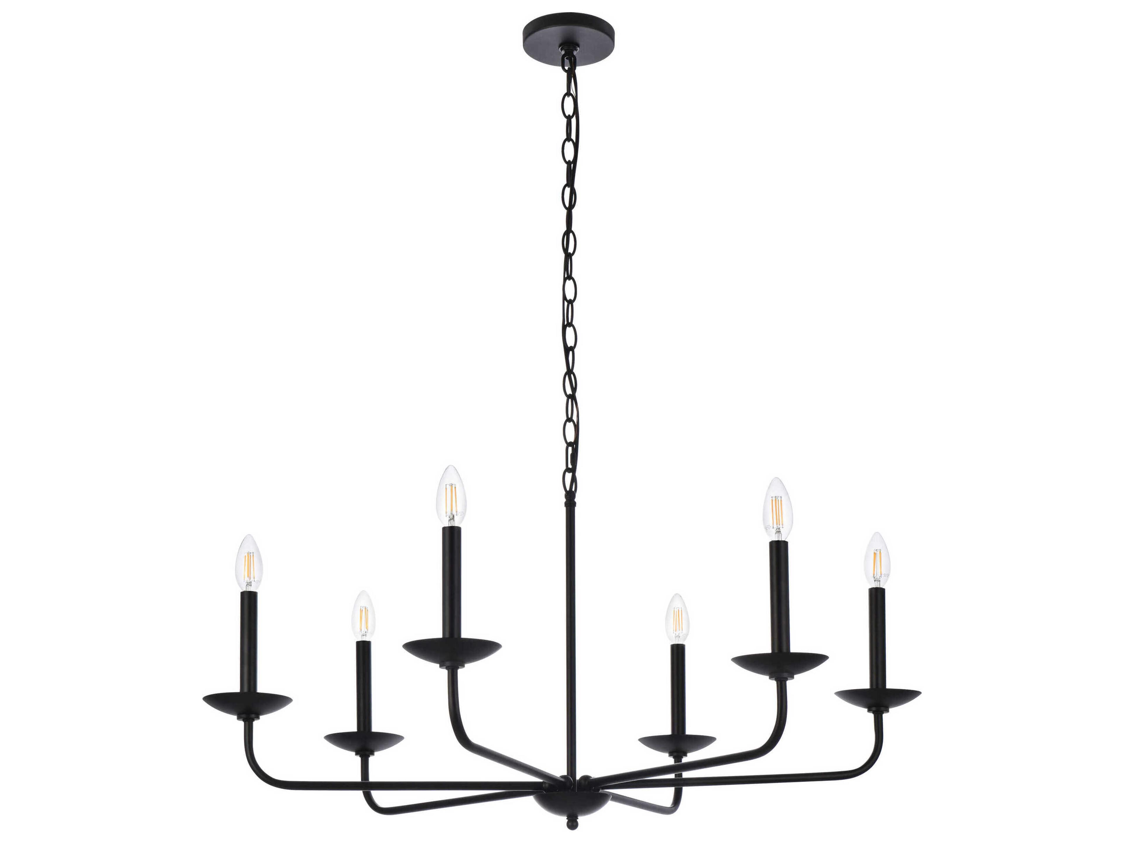 Elegant Lighting Cohen 6-Light Black Chandelier