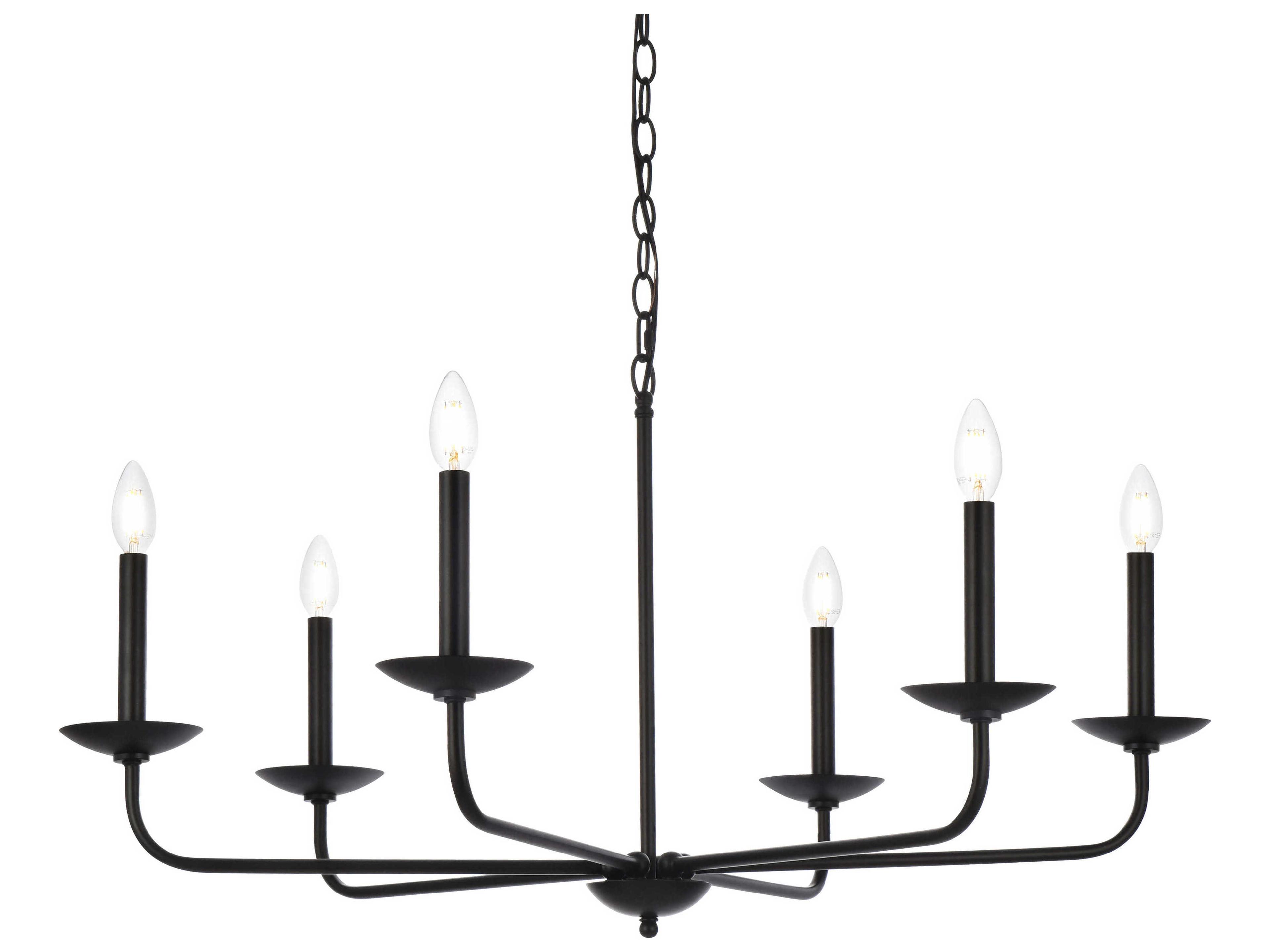 Elegant Lighting Cohen 6-Light Black Chandelier