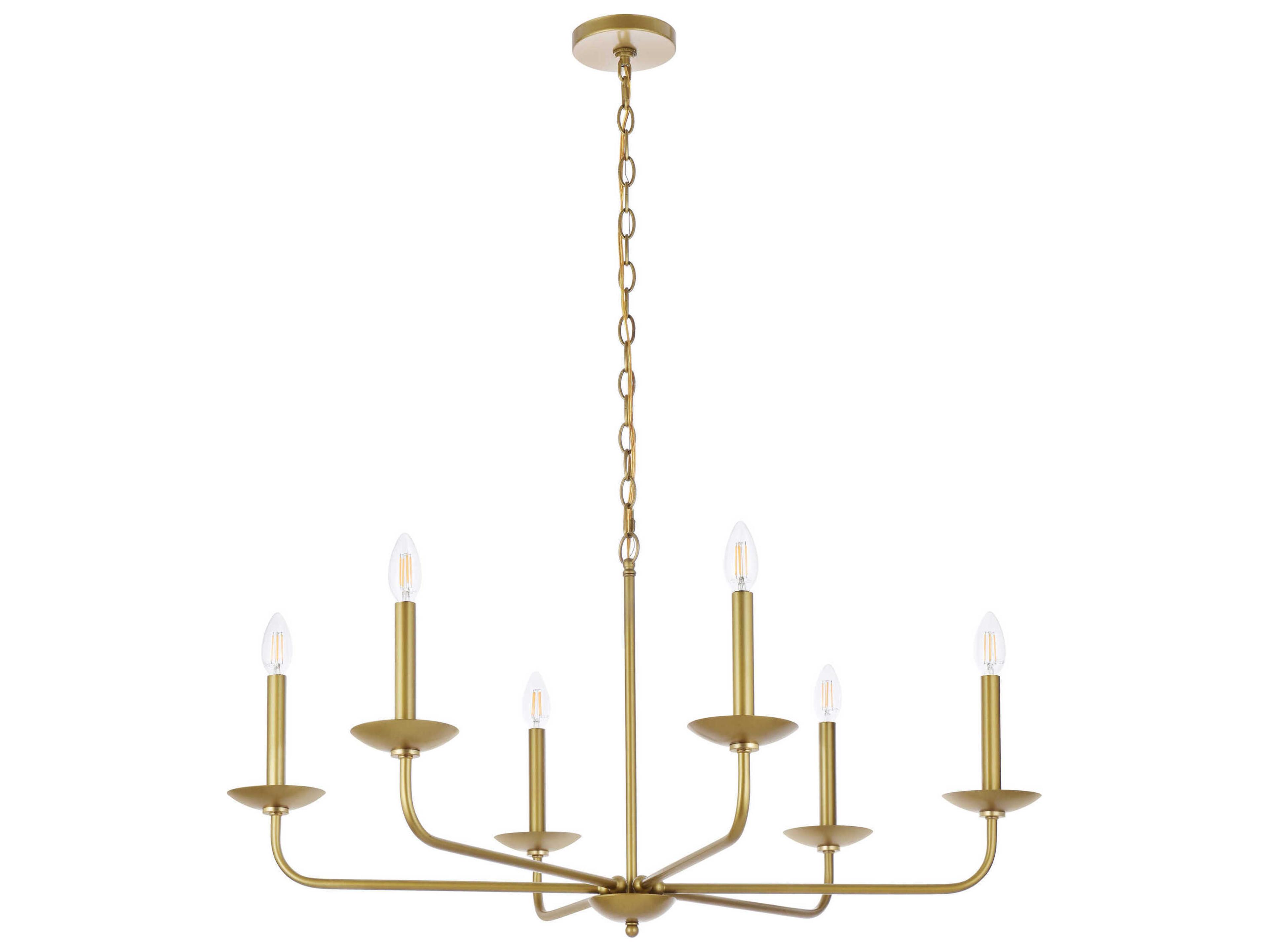 Elegant Lighting Cohen 6-Light Brass Chandelier