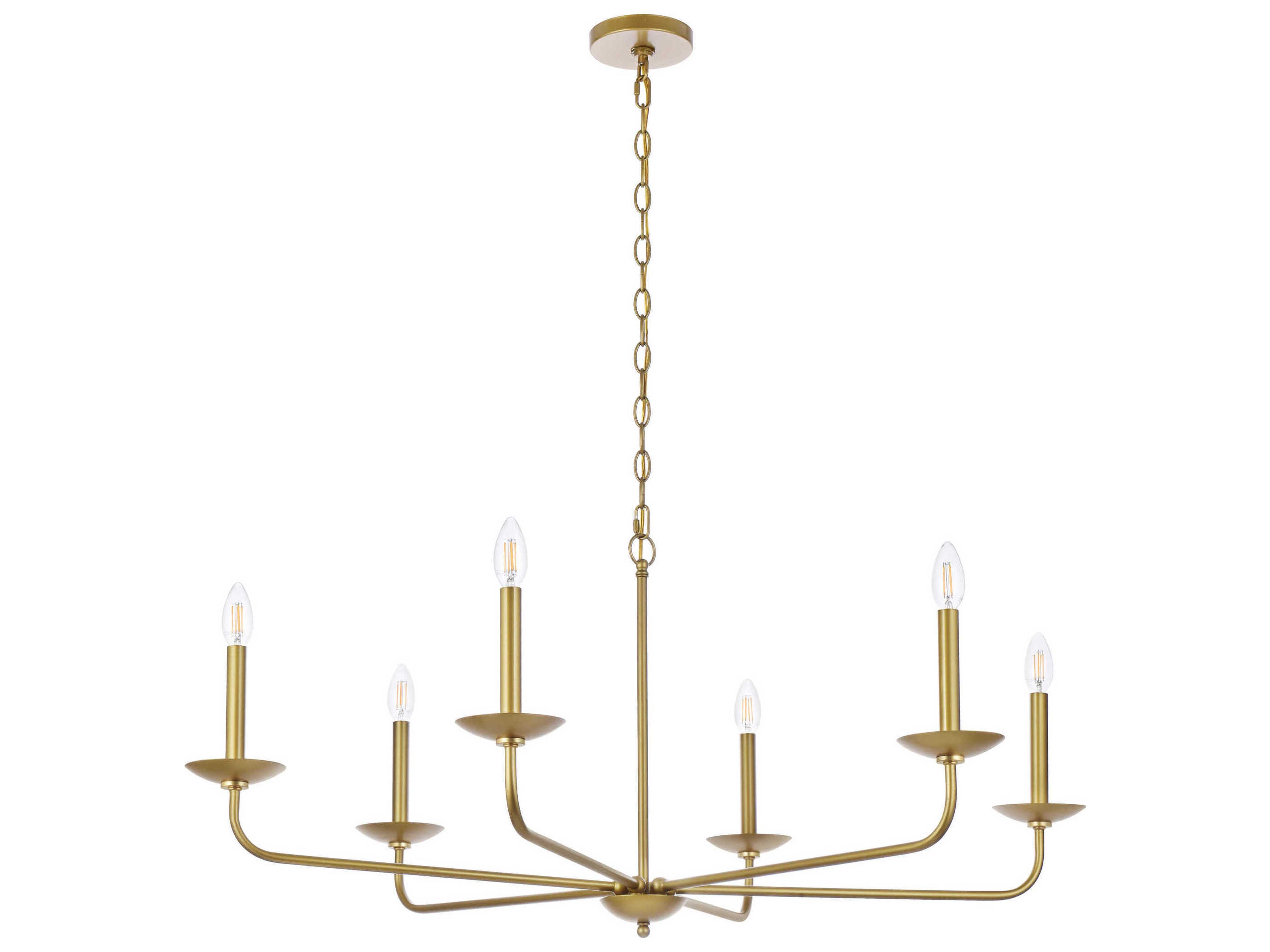 Elegant Lighting Cohen 6-Light Brass Chandelier