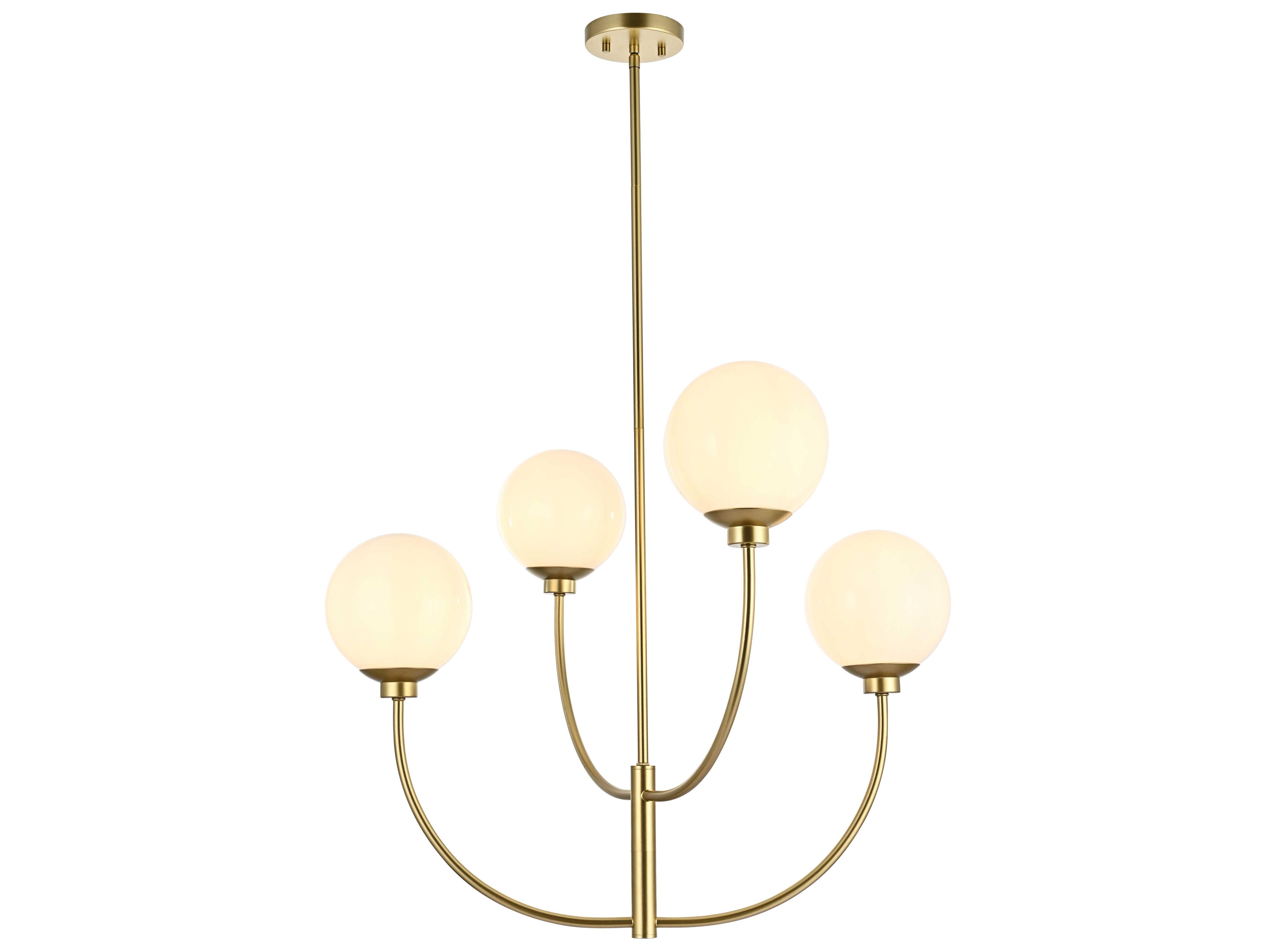 Nyomi 4-Light Brass Globe Chandelier