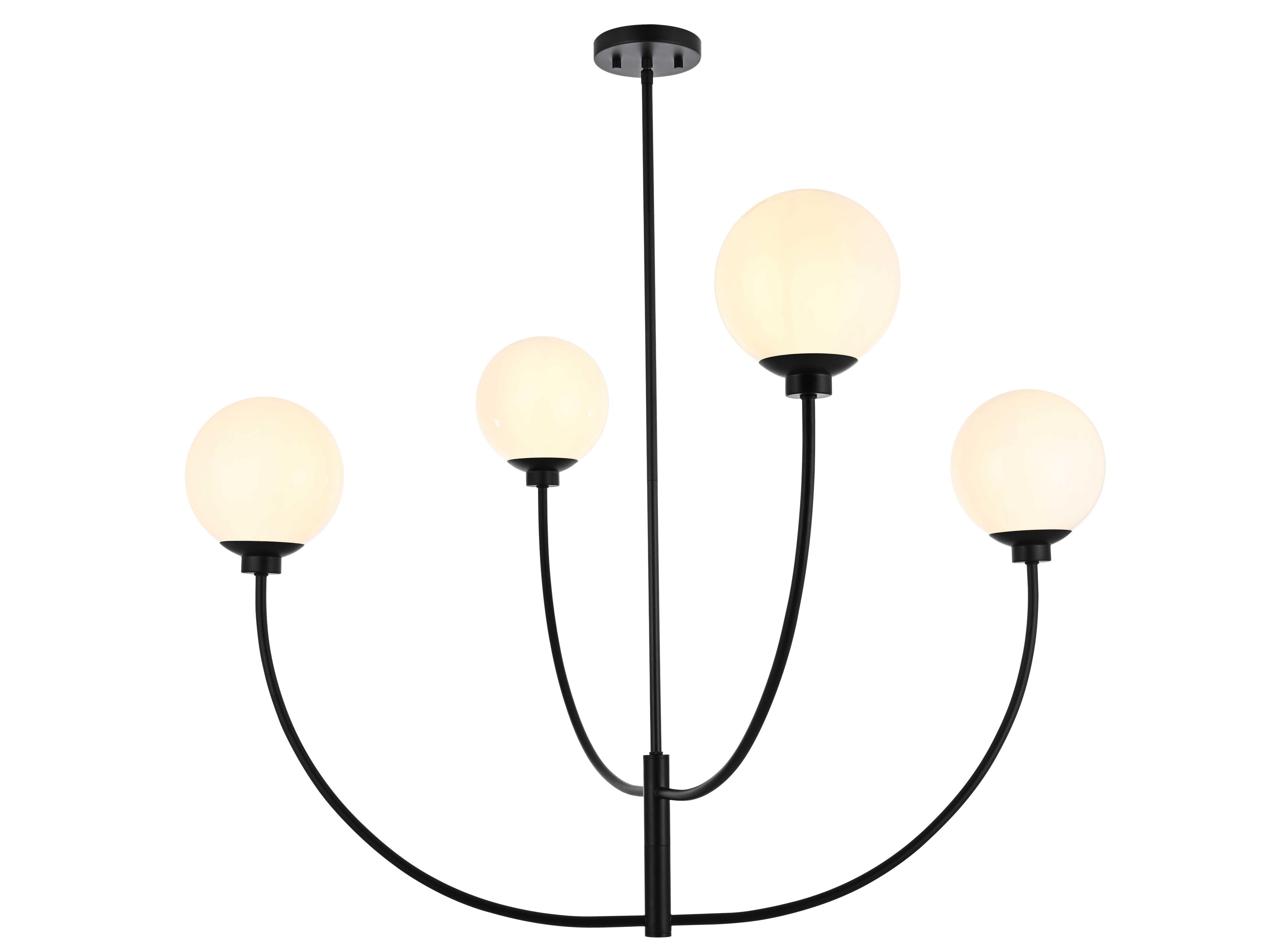 Nyomi 4-Light Black Globe Chandelier