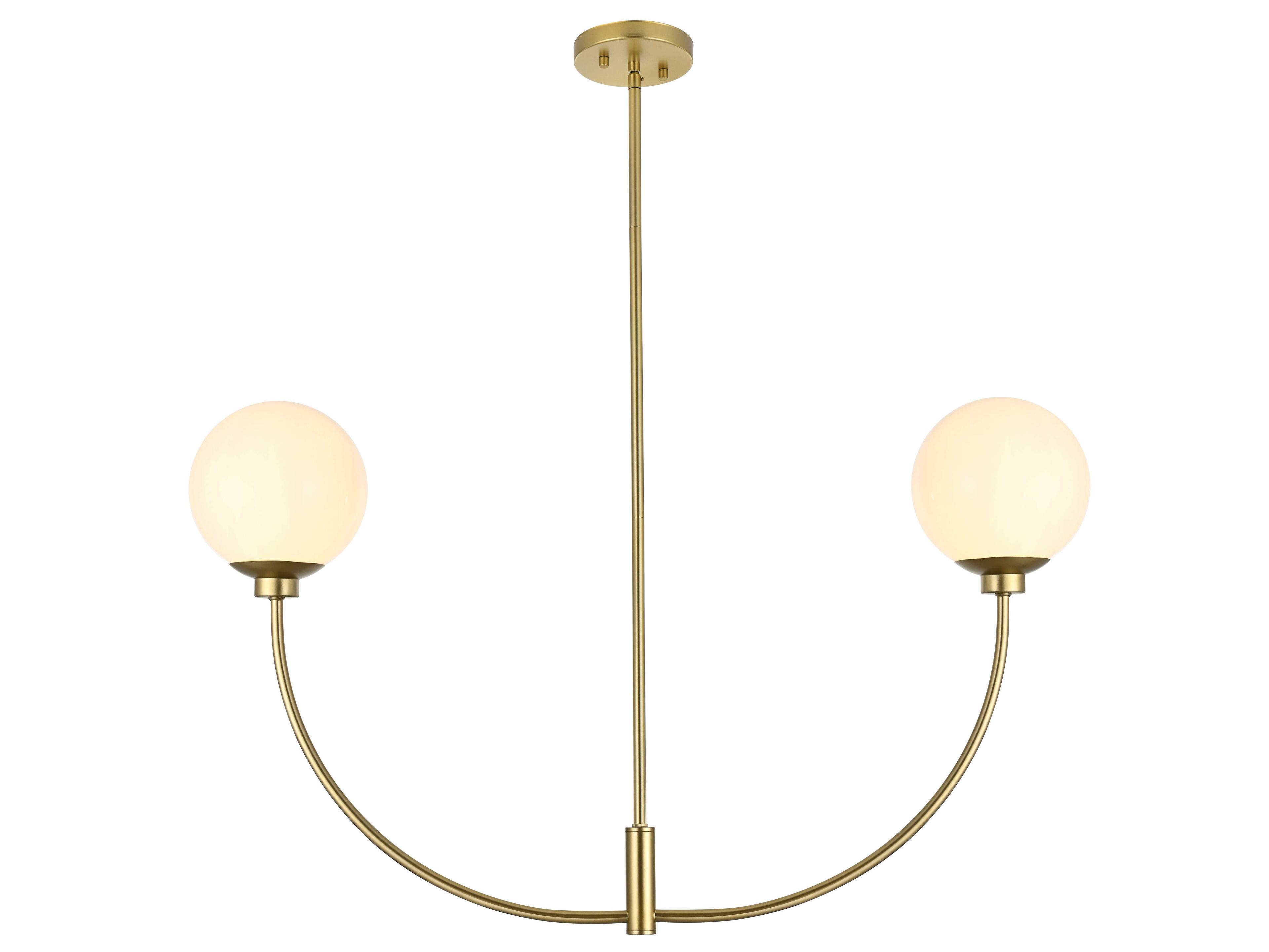 Nyomi 2-Light Brass Globe Island Pendant