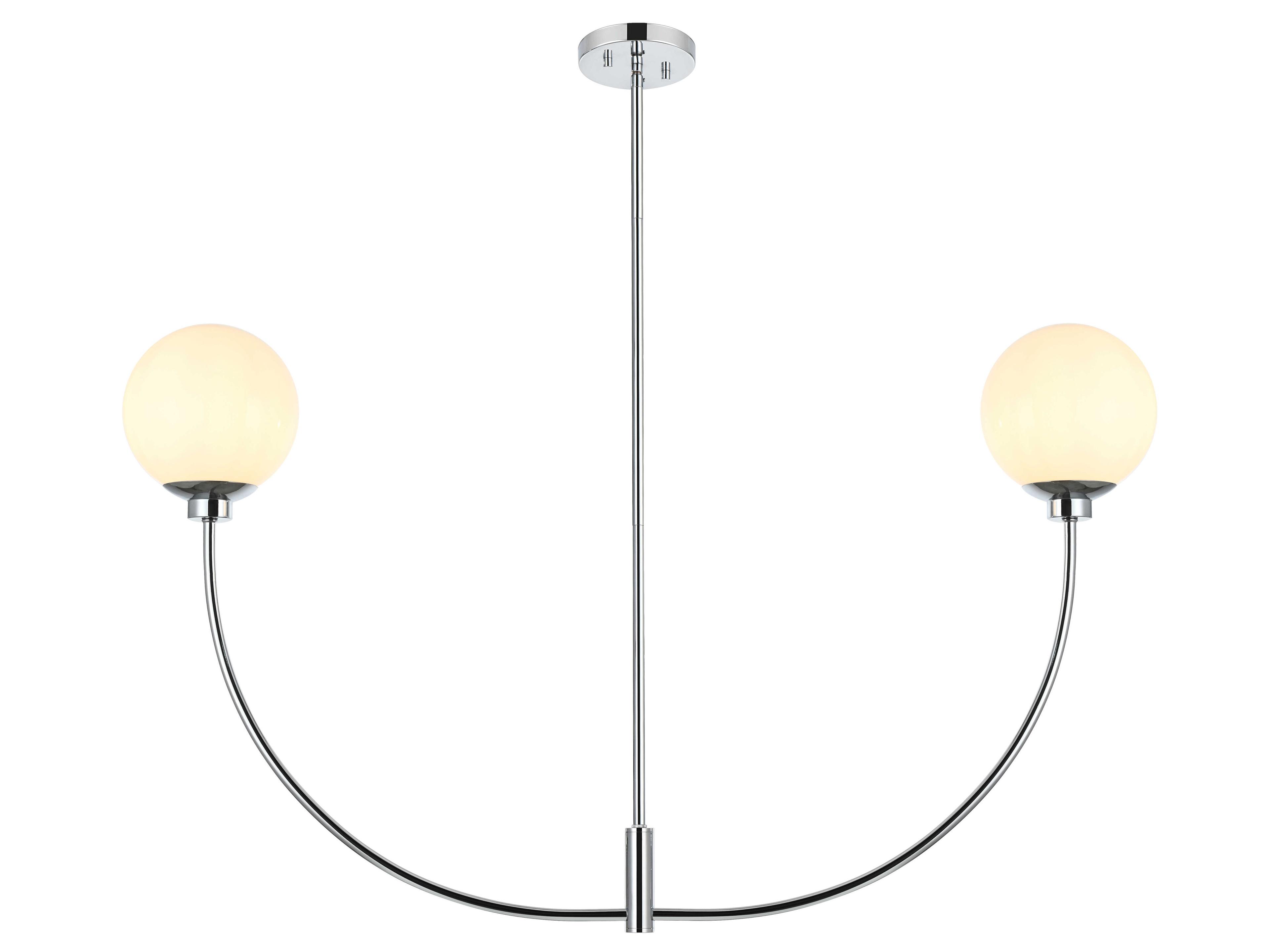 Nyomi 2-Light Chrome Globe Island Pendant