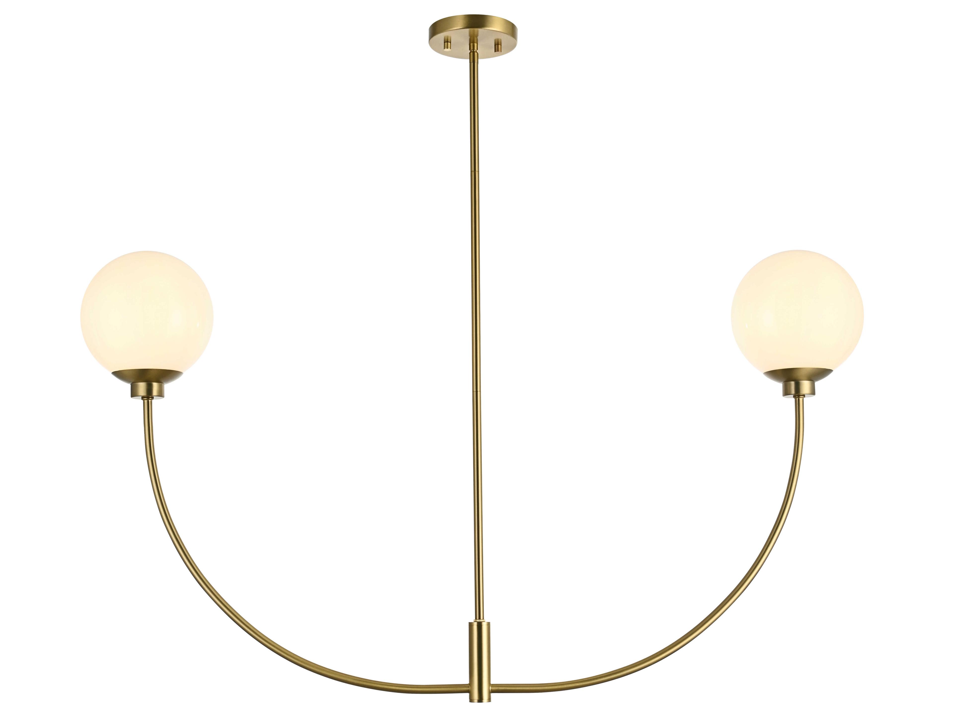 Nyomi 2-Light Satin Gold Globe Island Pendant