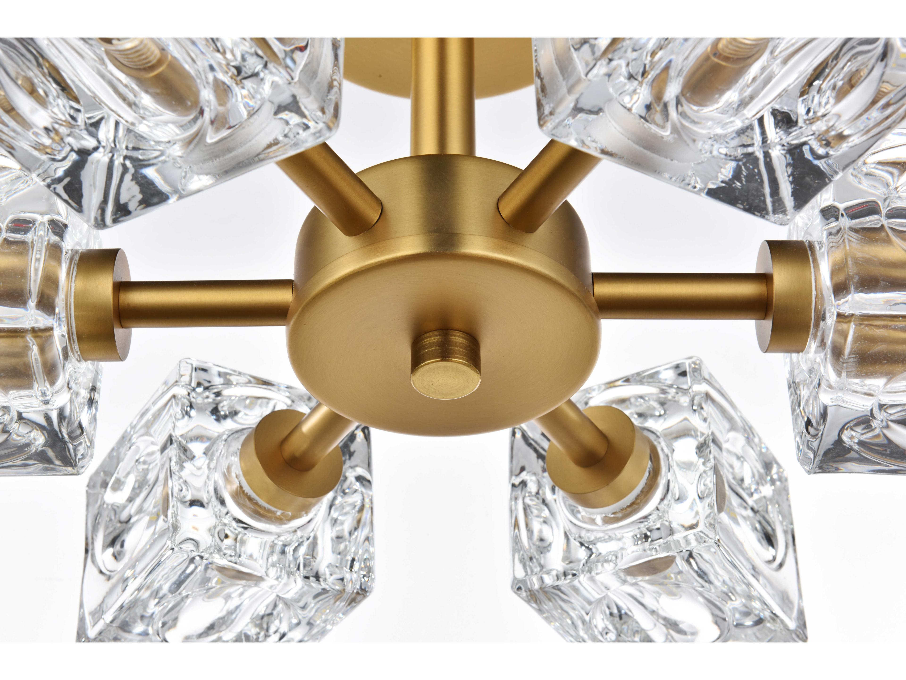 Elegant Lighting Lyra 6-Light Satin Gold Semi Flush Mount