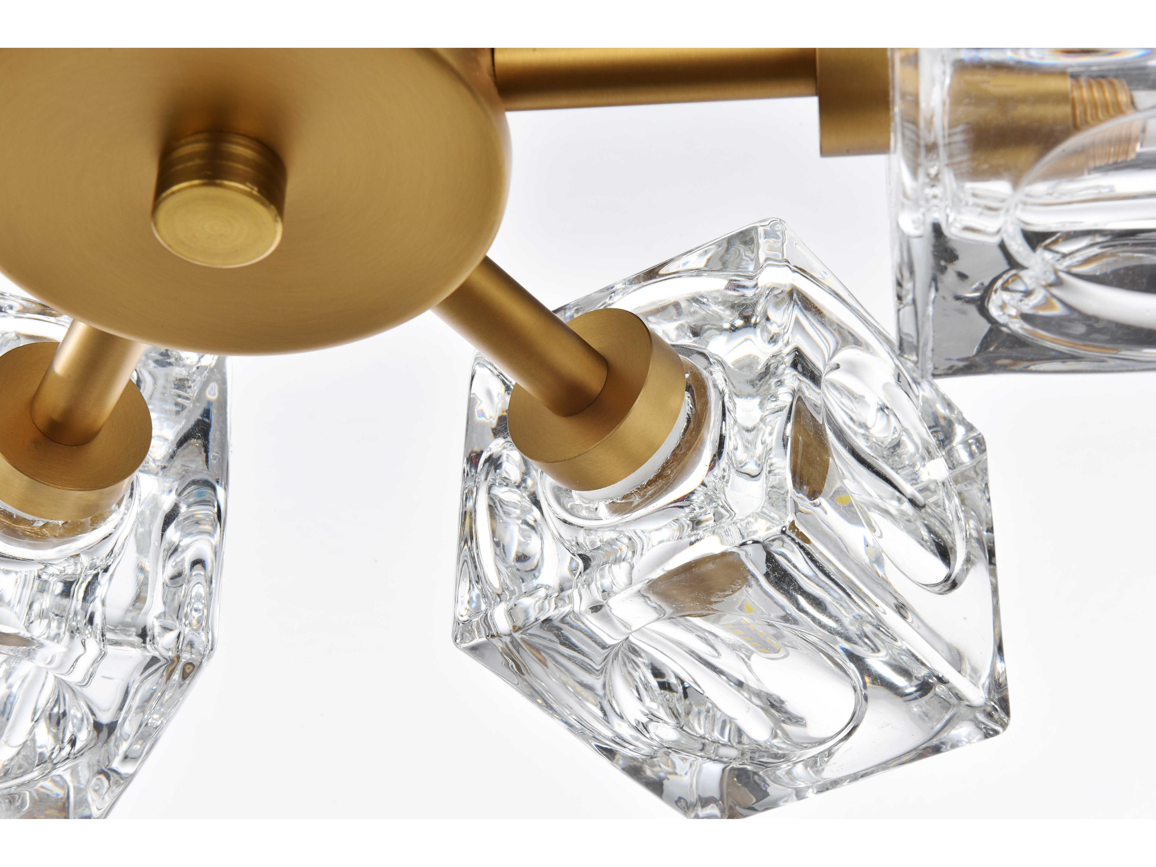 Elegant Lighting Lyra 6-Light Satin Gold Semi Flush Mount