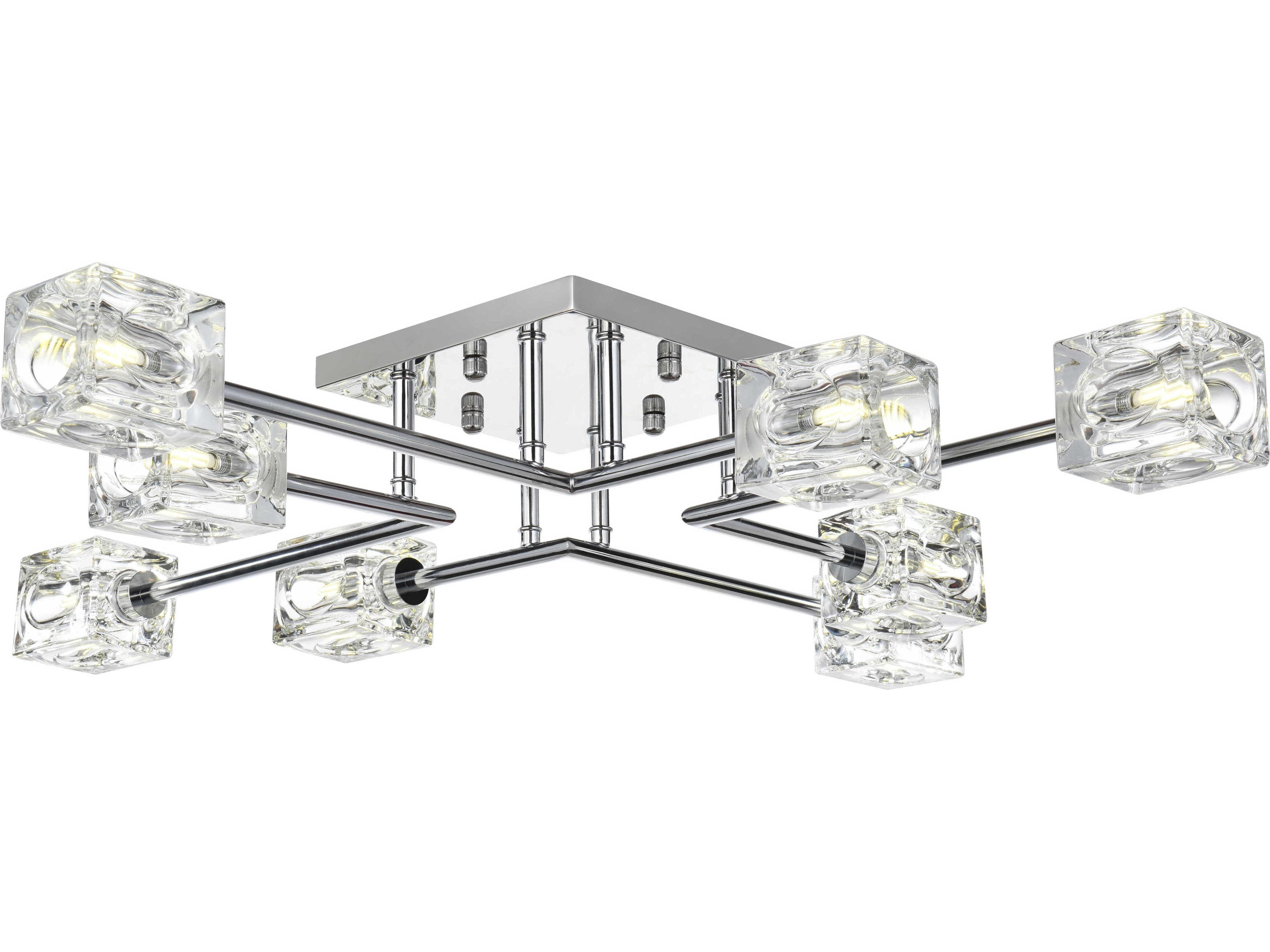Lyra 8-Light Chrome Semi Flush Mount