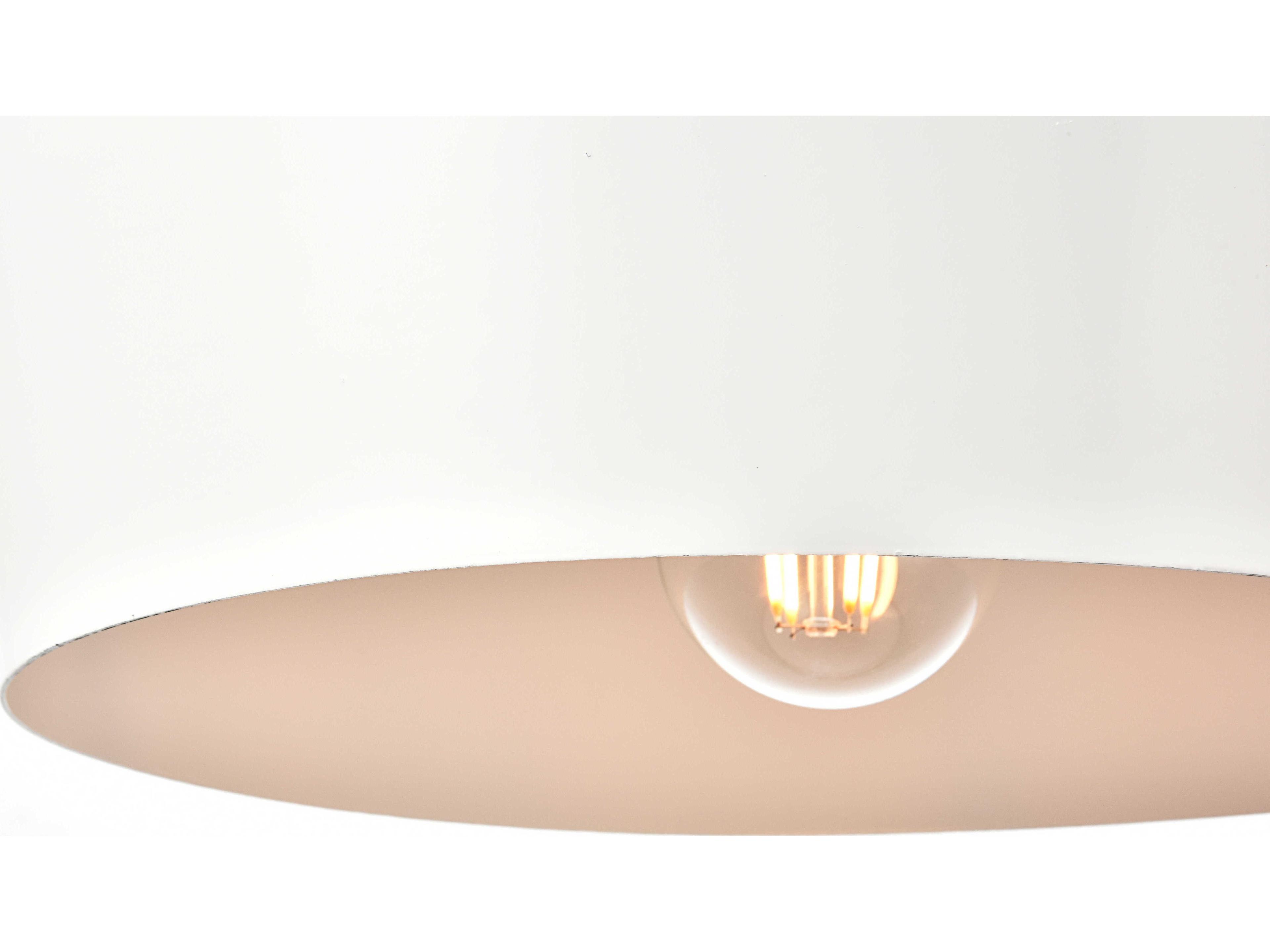 Elegant Lighting Nora 1-Light White Natural Wood Dome Mini Pendant