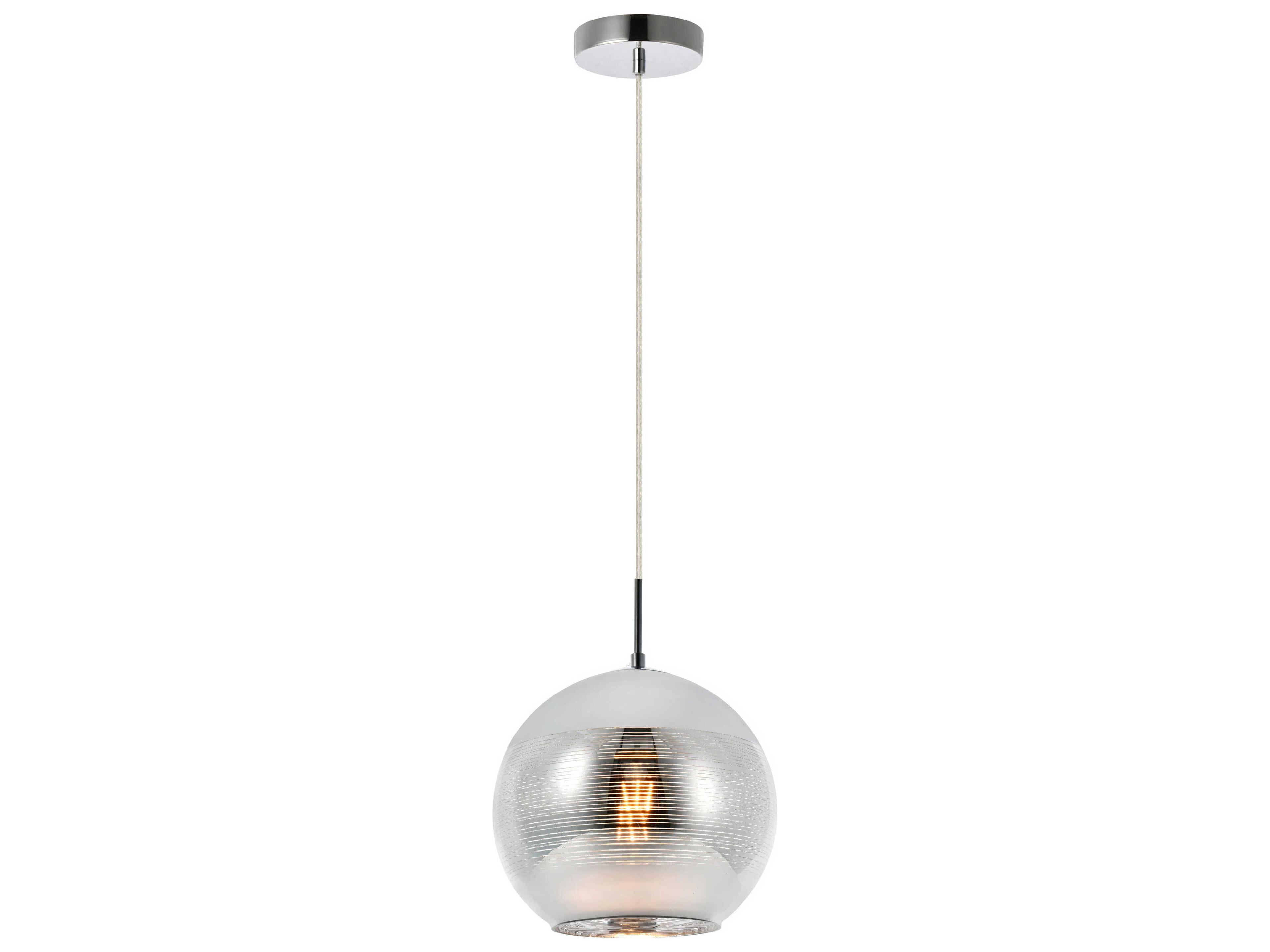 Elegant Lighting Reflection 1-Light Chrome Glass Globe Mini Pendant
