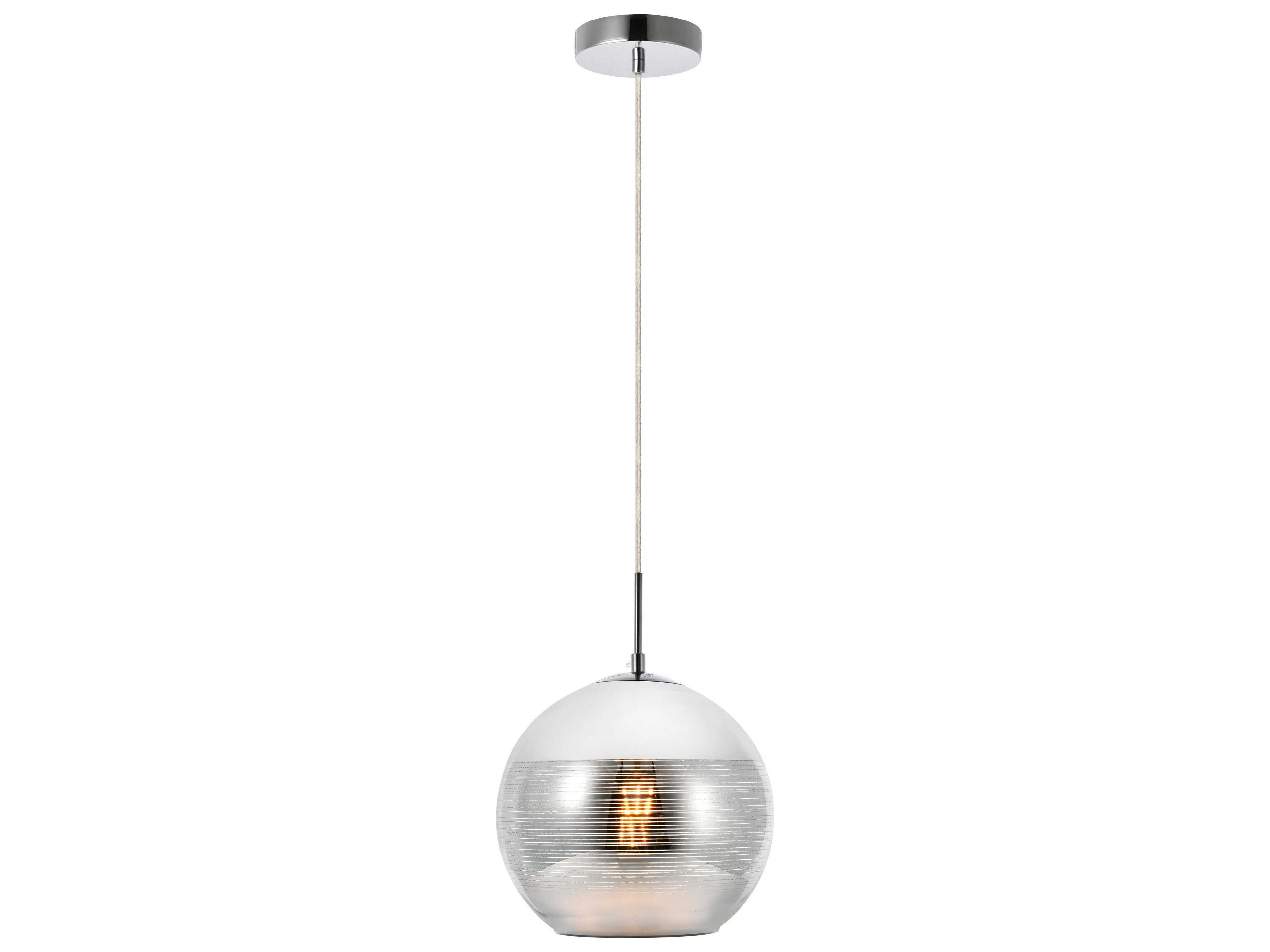 Elegant Lighting Reflection 1-Light Chrome Glass Globe Mini Pendant