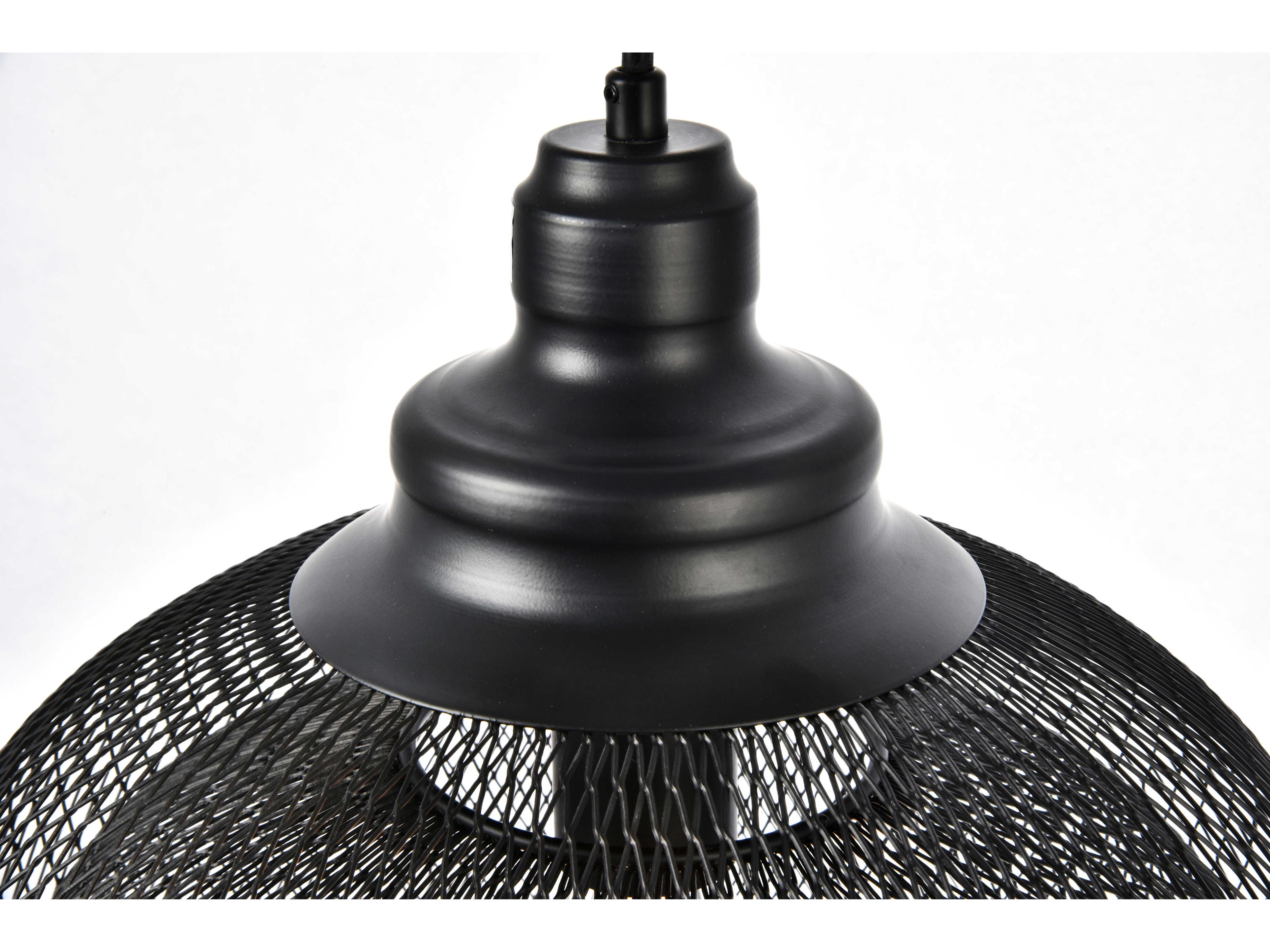 Elegant Lighting Warren 1-Light Black Dome Pendant