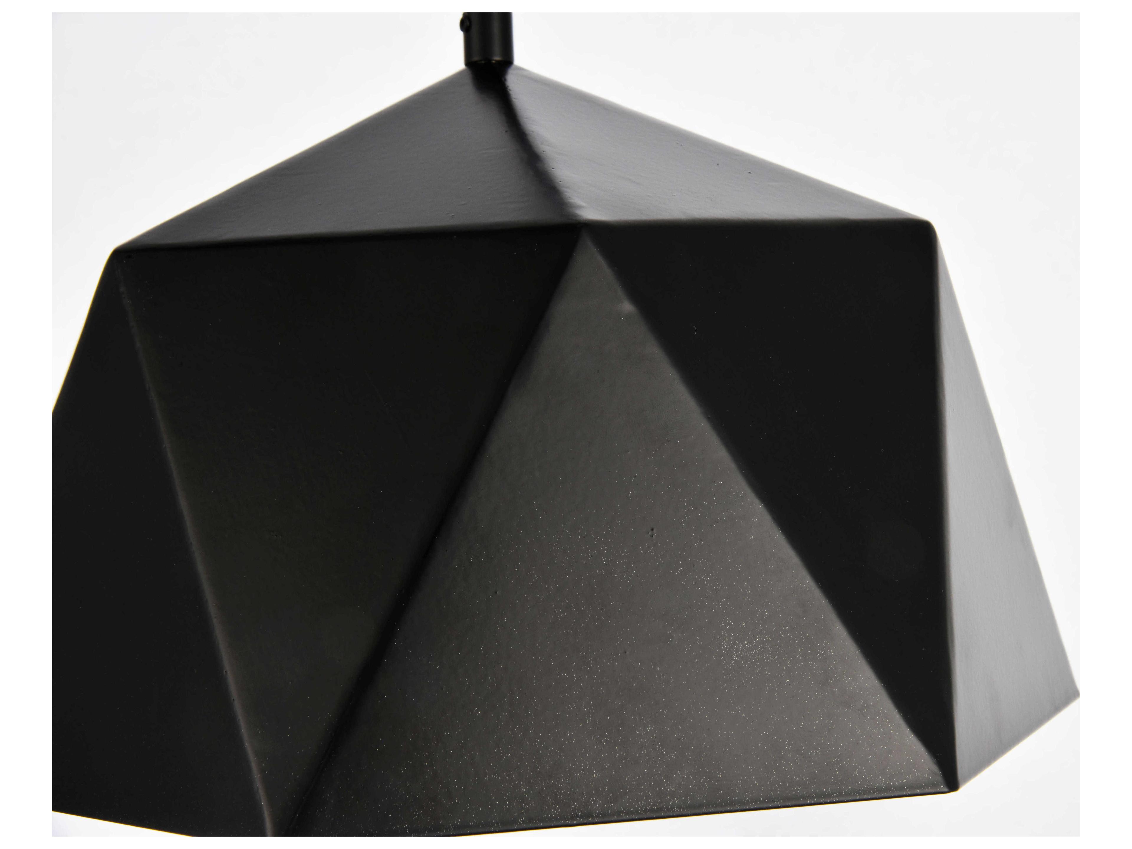 Elegant Lighting Arden 1-Light Black Gold White Geometric Mini Pendant