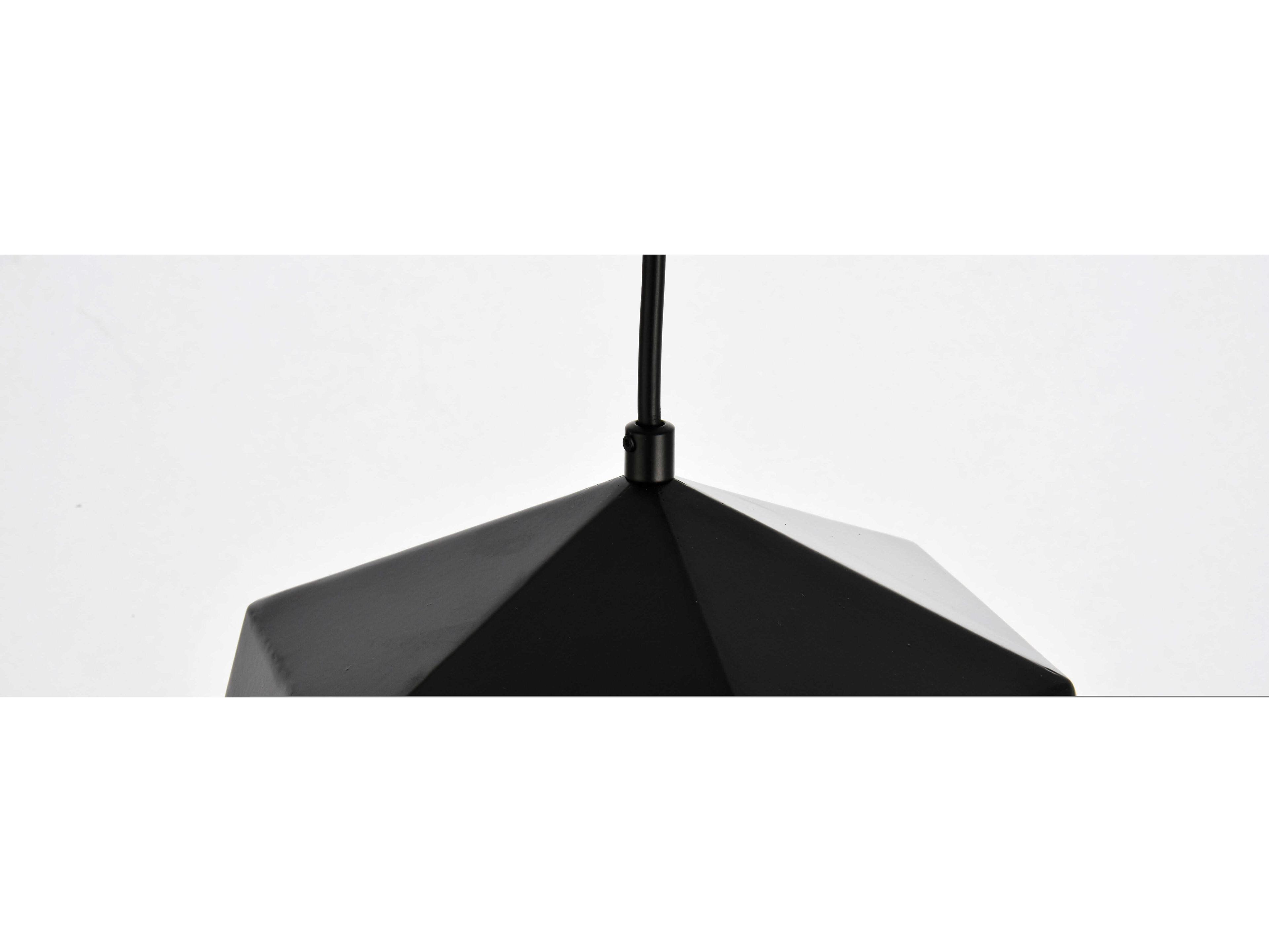 Elegant Lighting Arden 1-Light Black Gold White Geometric Mini Pendant