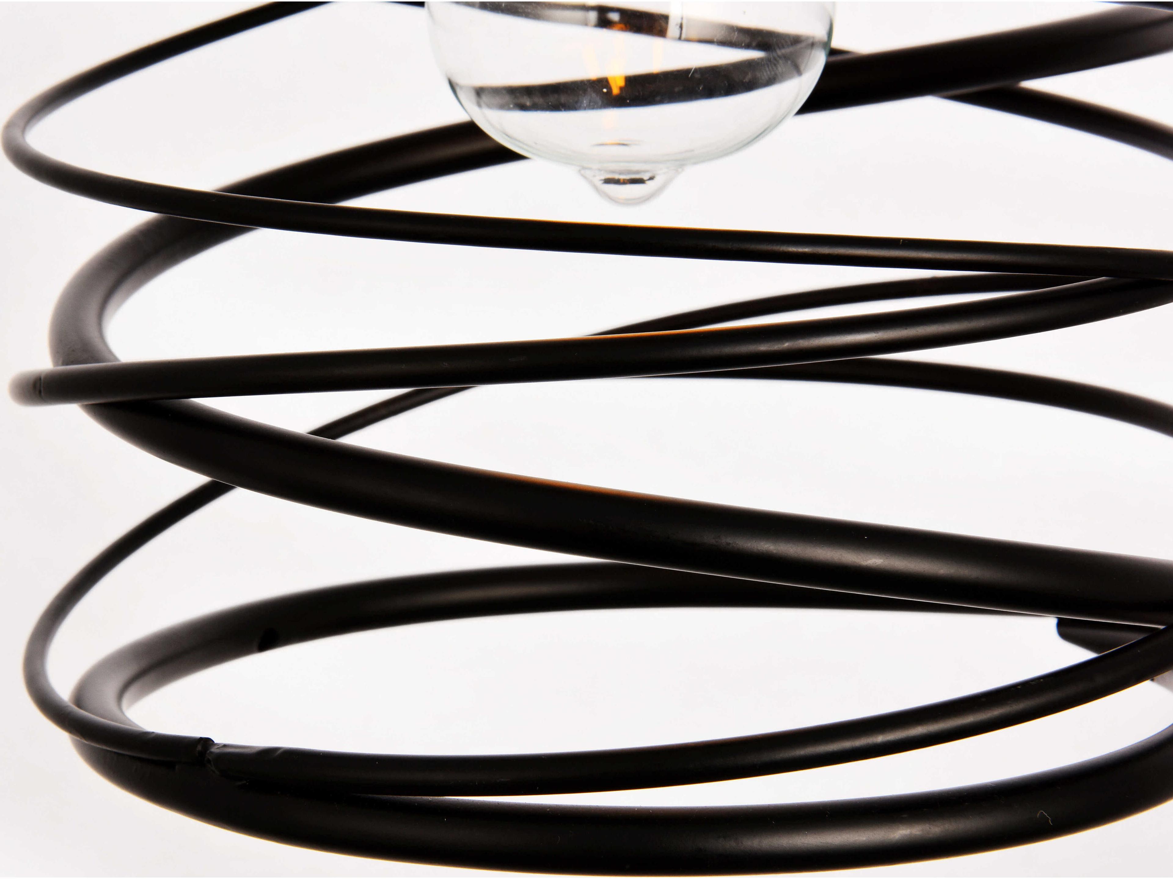 Elegant Lighting Hopper 1-Light Black Cylinder Mini Pendant