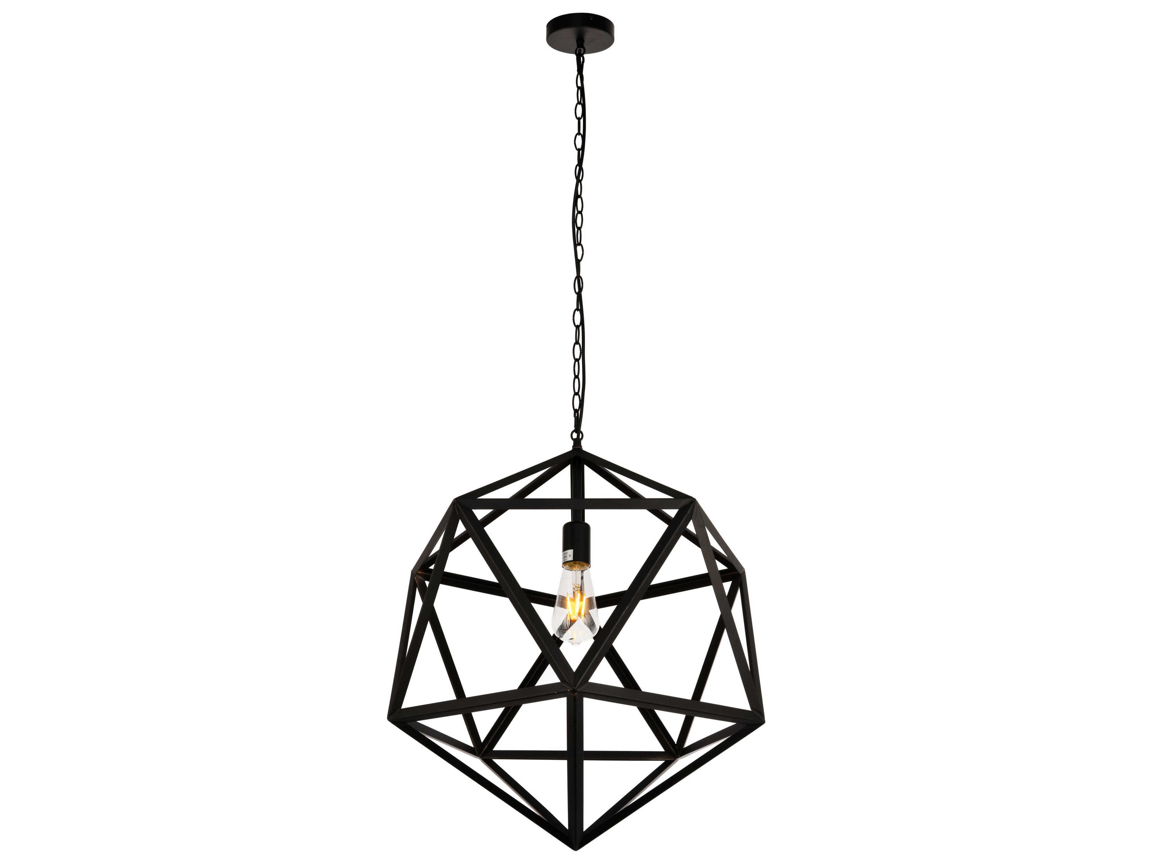Elegant Lighting Redmond 1-Light Black Pendant