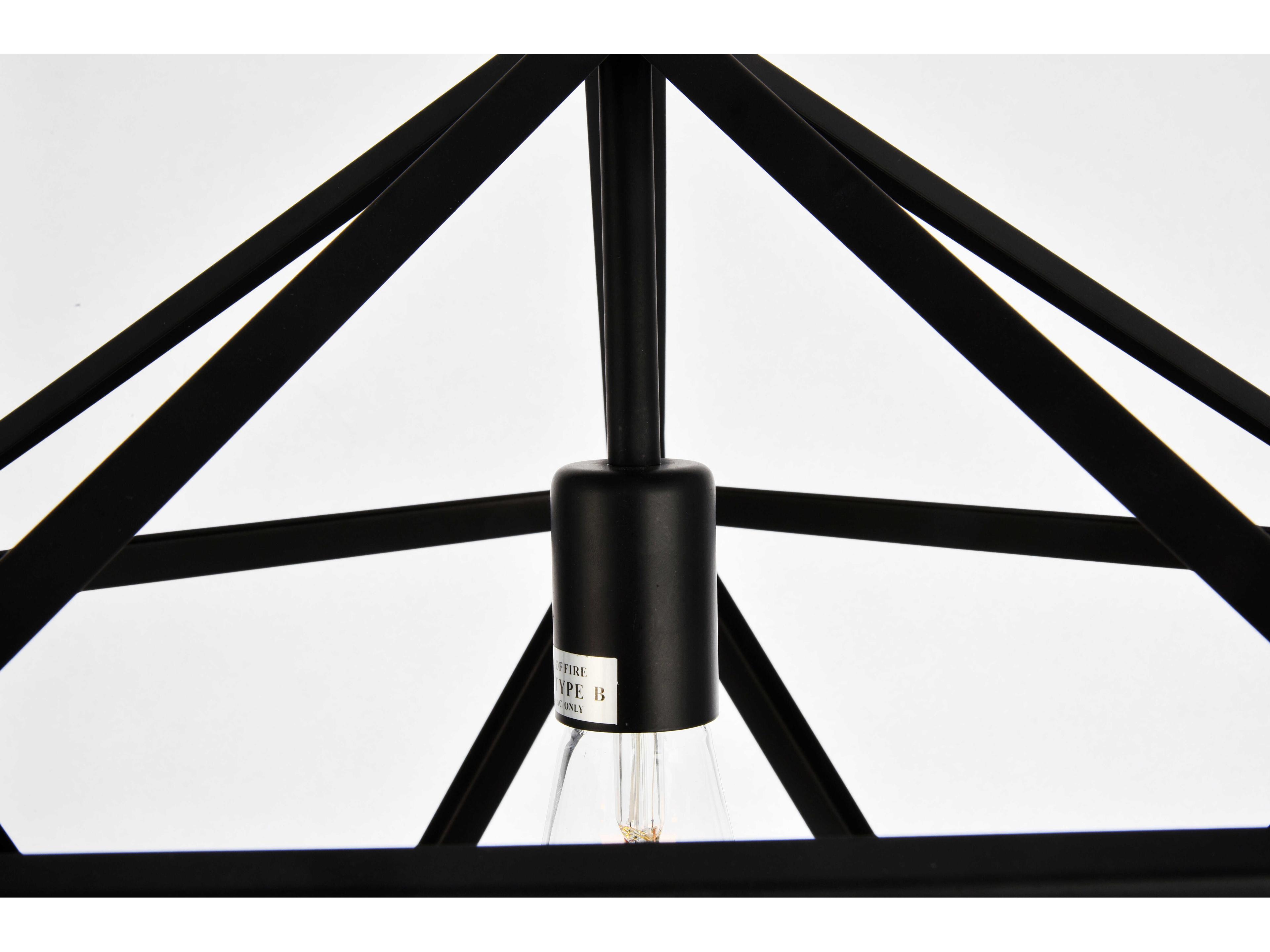 Elegant Lighting Redmond 1-Light Black Pendant