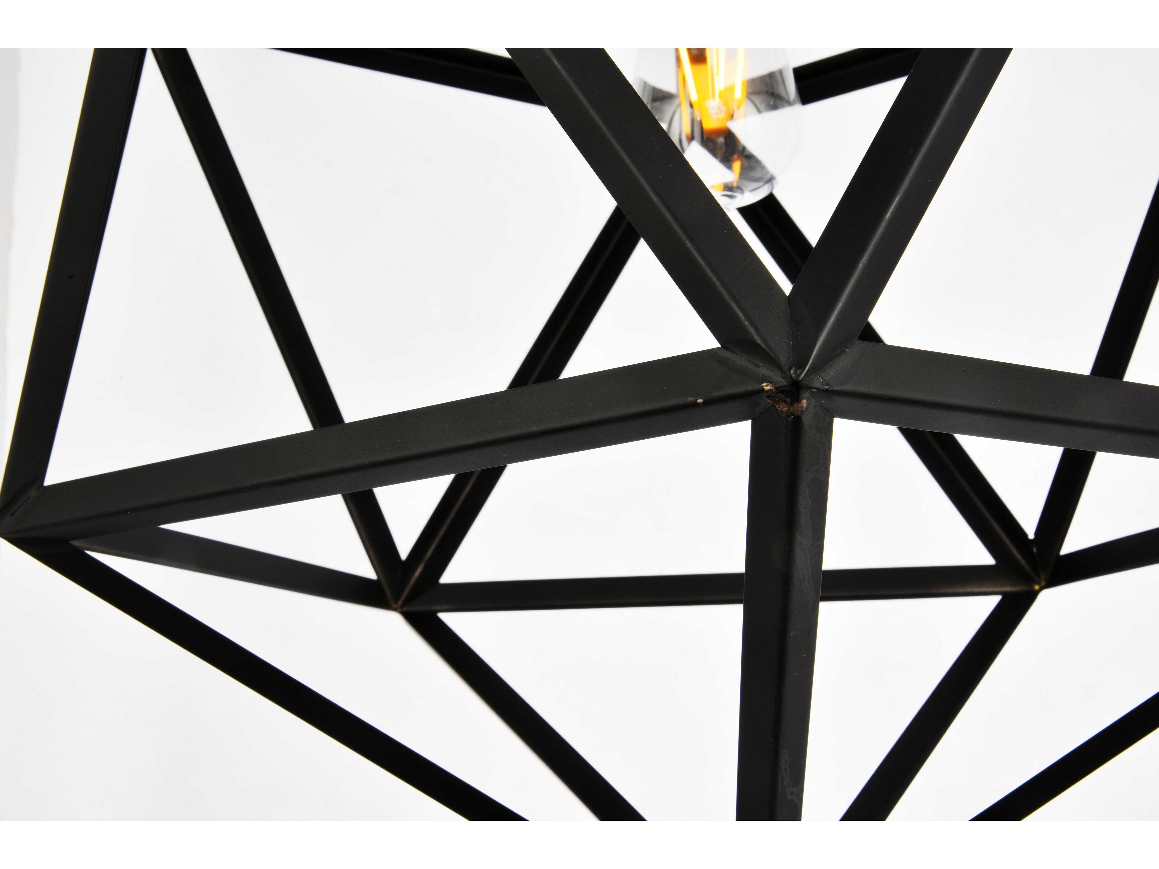 Elegant Lighting Redmond 1-Light Black Pendant