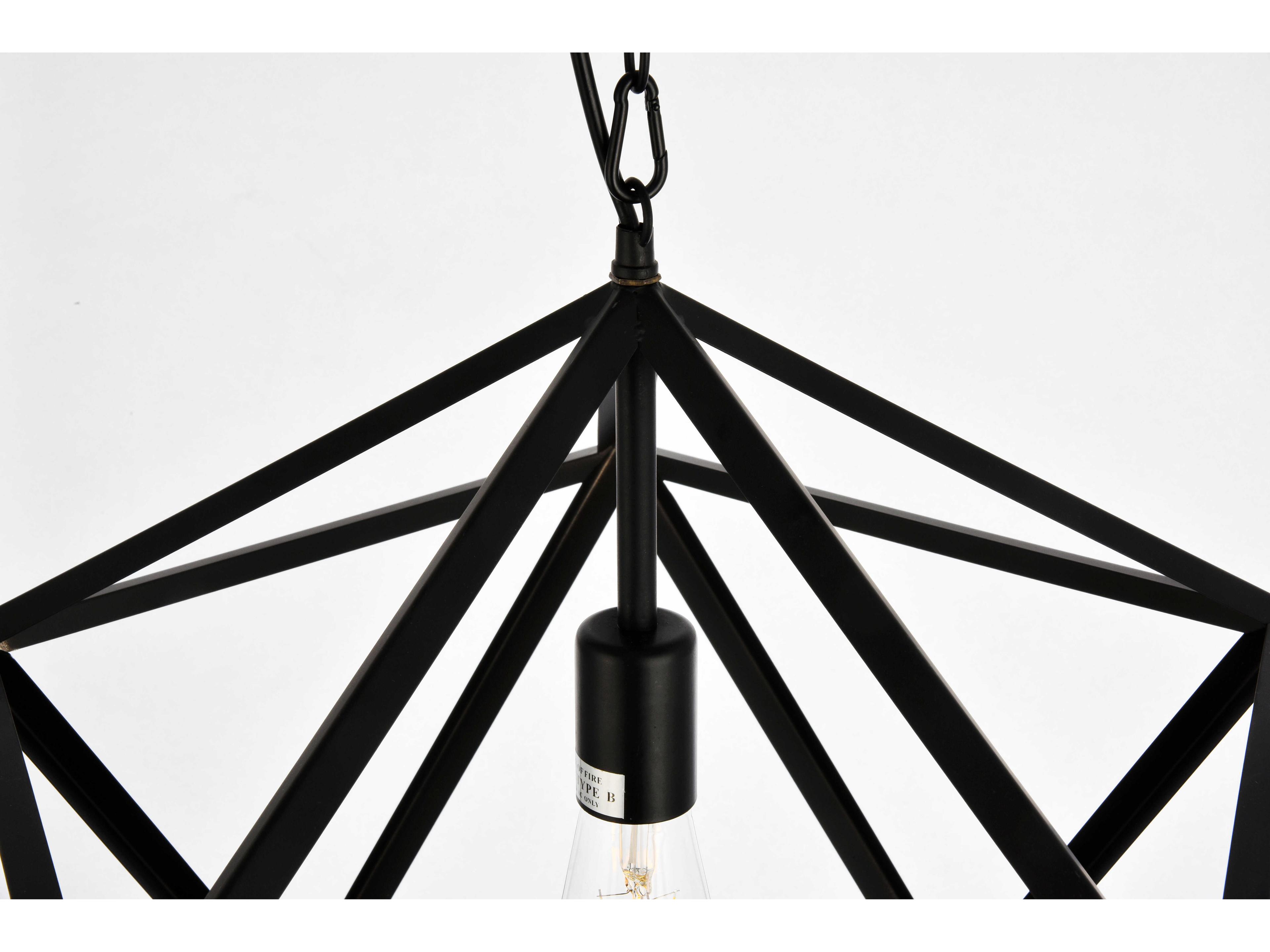 Elegant Lighting Redmond 1-Light Black Pendant